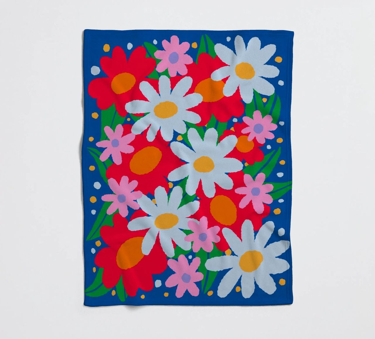 Fiori colorati e audaci coperta in pile da Wackapacka