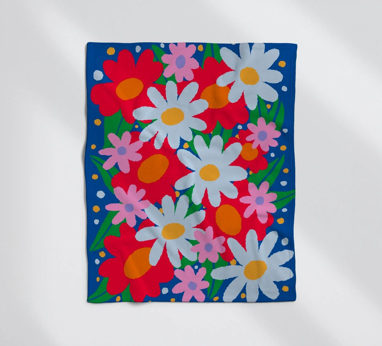Fiori colorati e audaci coperta in pile da Wackapacka