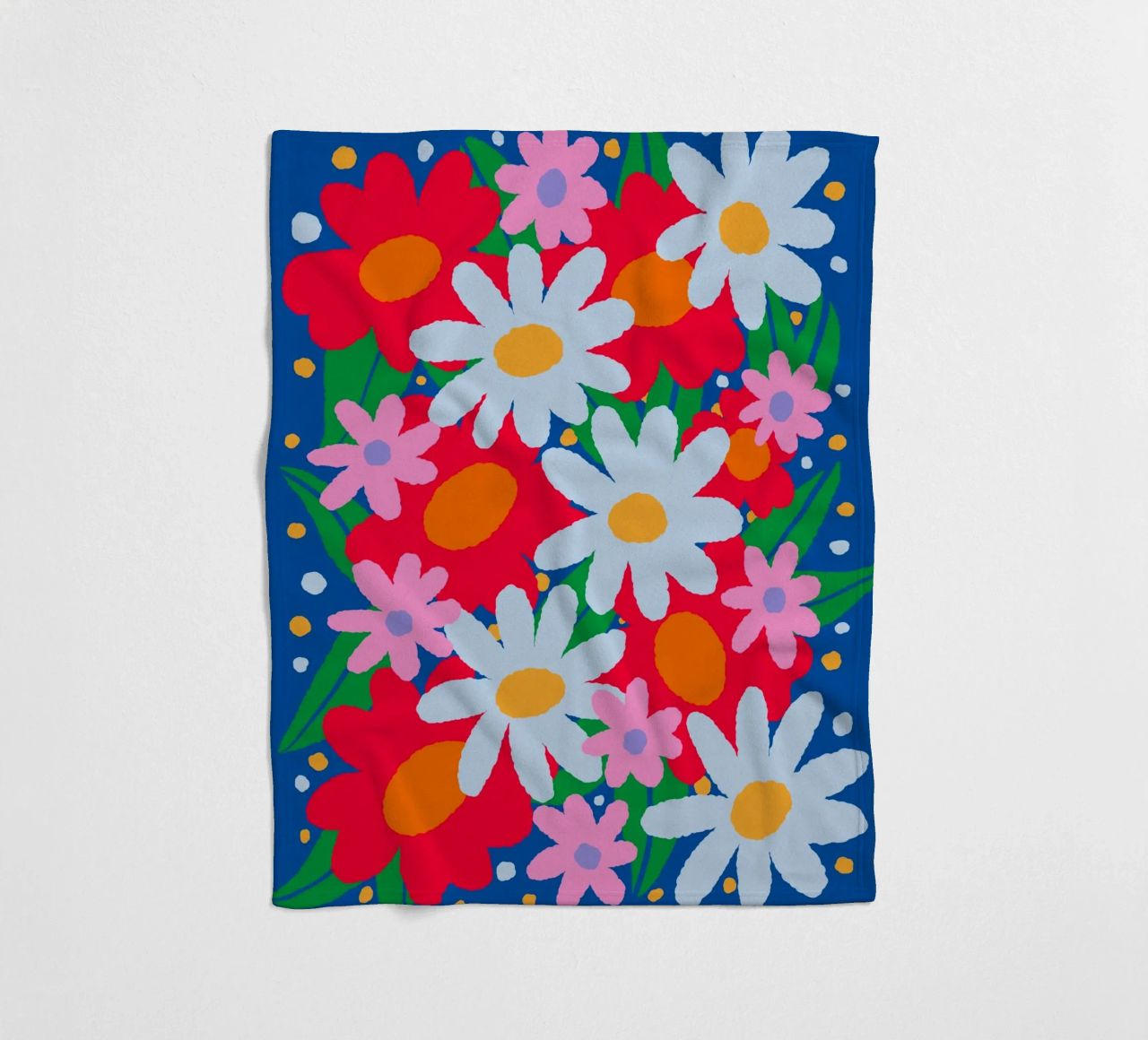 Fiori colorati e audaci coperta in pile da Wackapacka