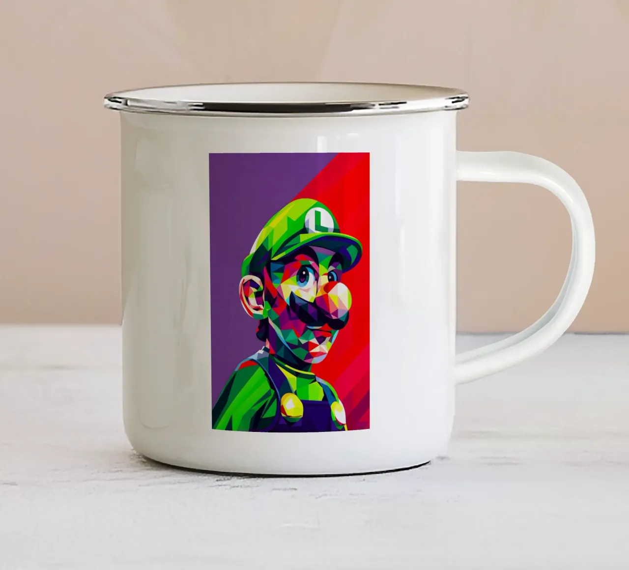 Wpap Luigi taza de esmalte de HopeStudio