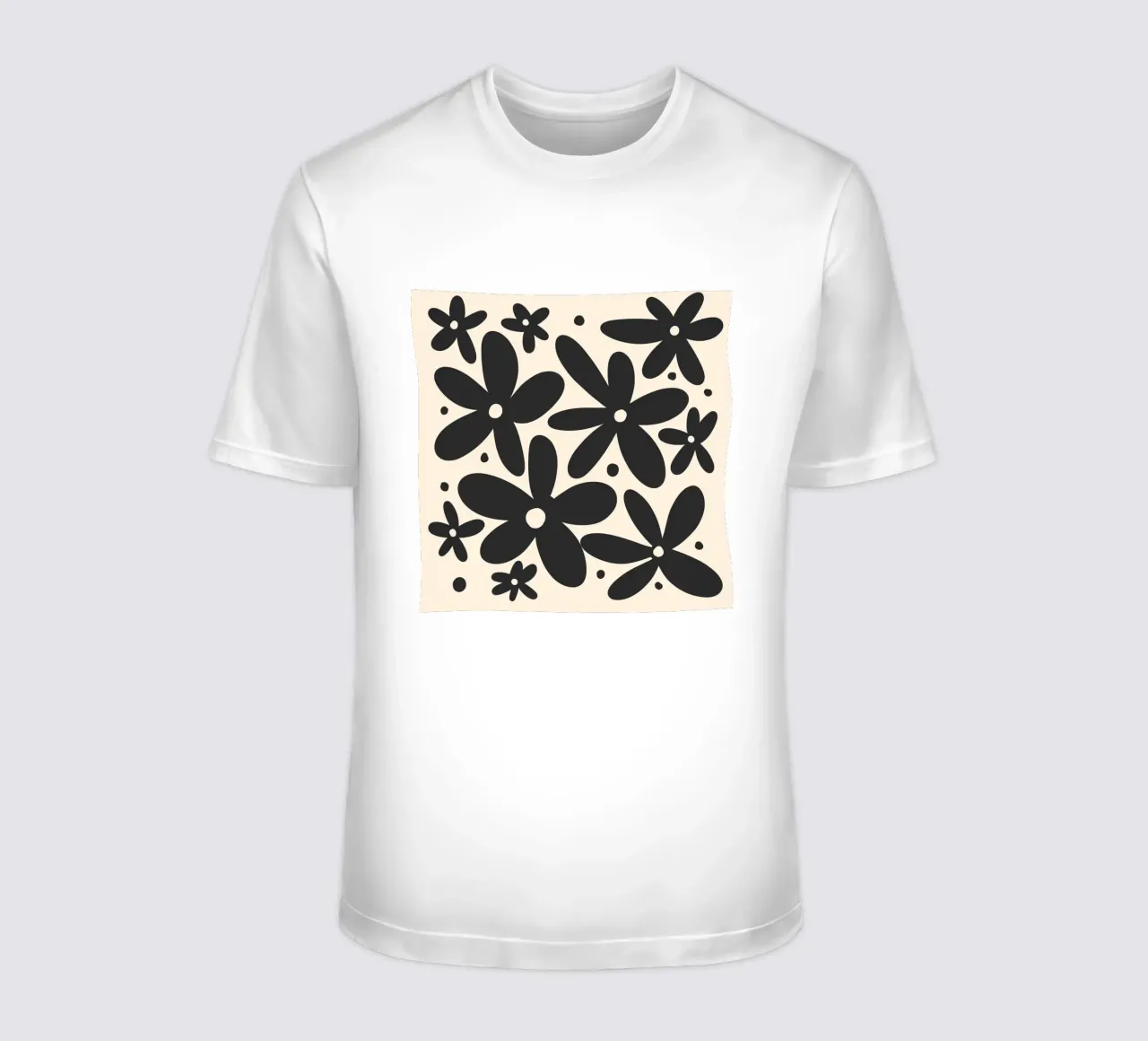 Margherite astratte monocromatiche t-shirt da Wackapacka