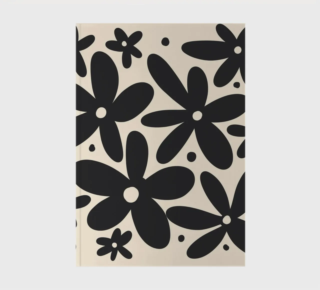 Abstract monochrome daisies notebook by Wackapacka