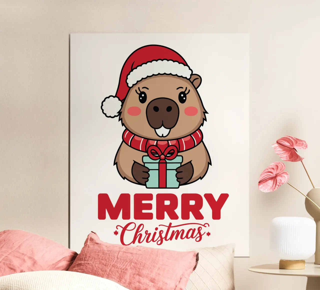Merry Christmas poster con telaio in legno da edsonramosart