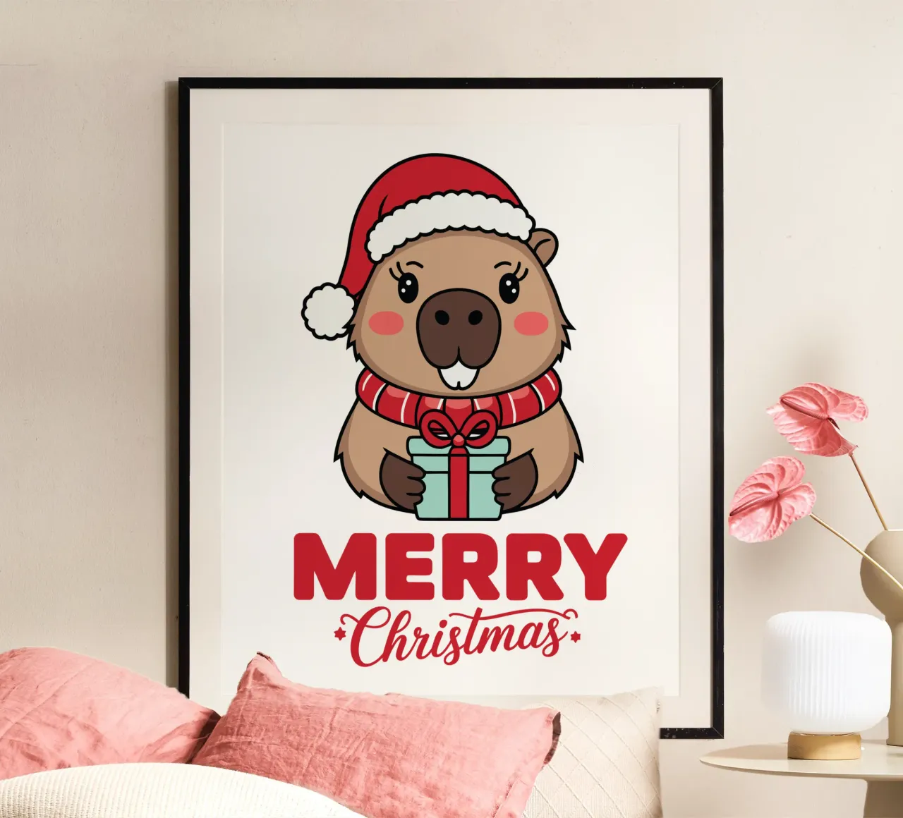 Merry Christmas poster con telaio in legno da edsonramosart