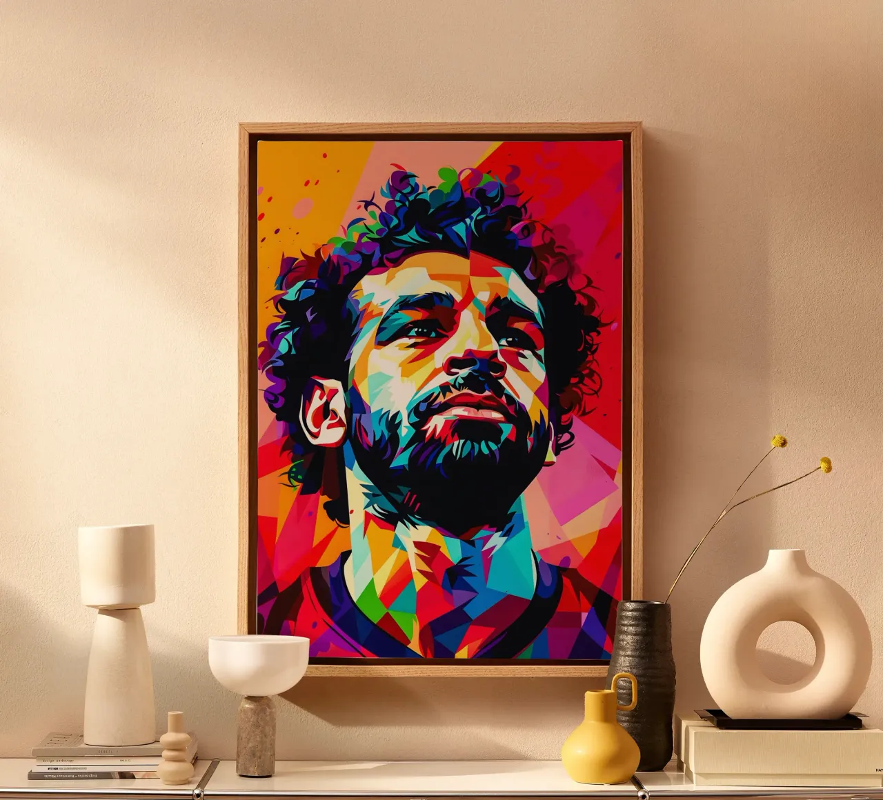 mohamed salah canvas met Baklijst van HopeStudio