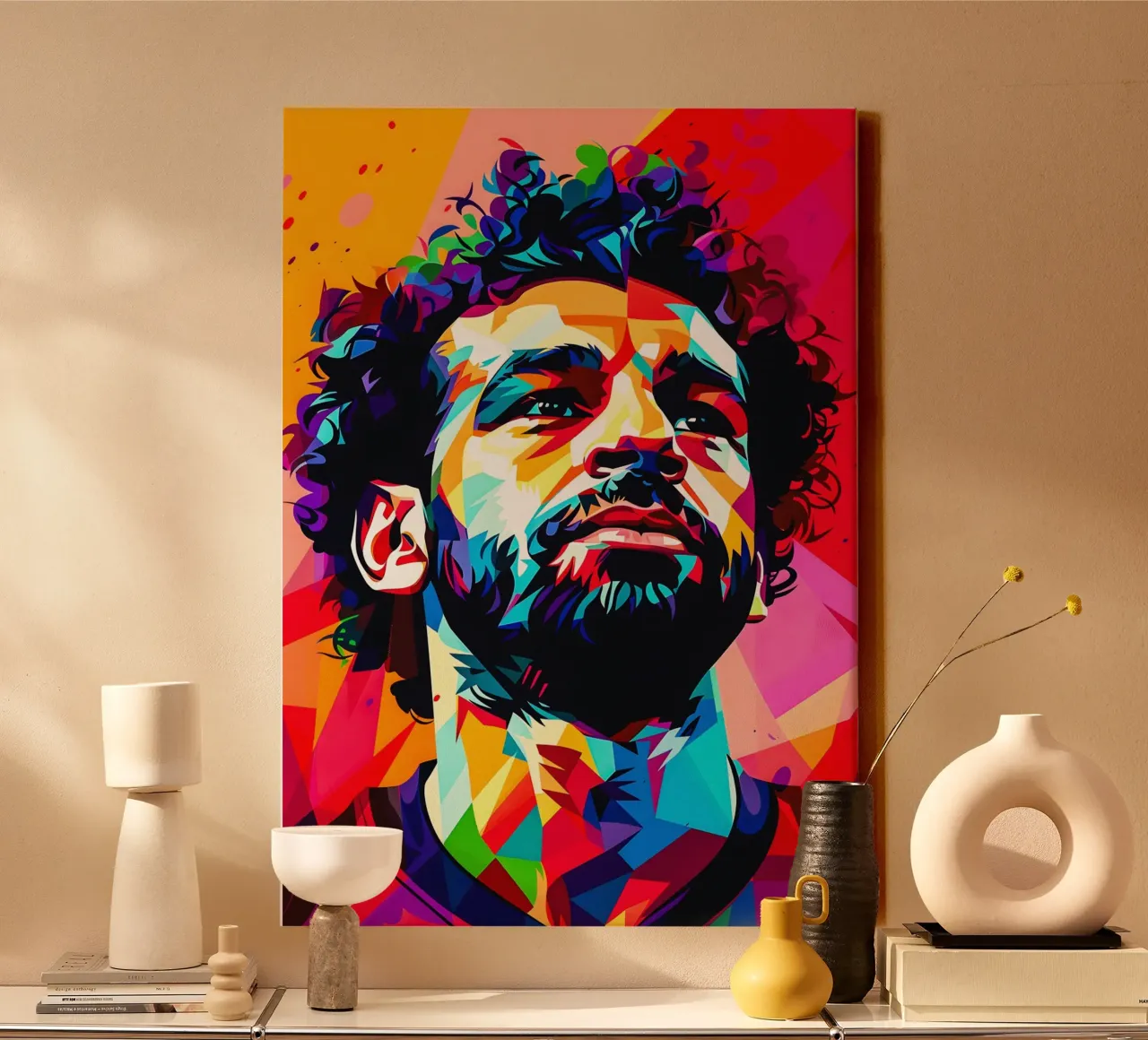 mohamed salah canvas met Baklijst van HopeStudio