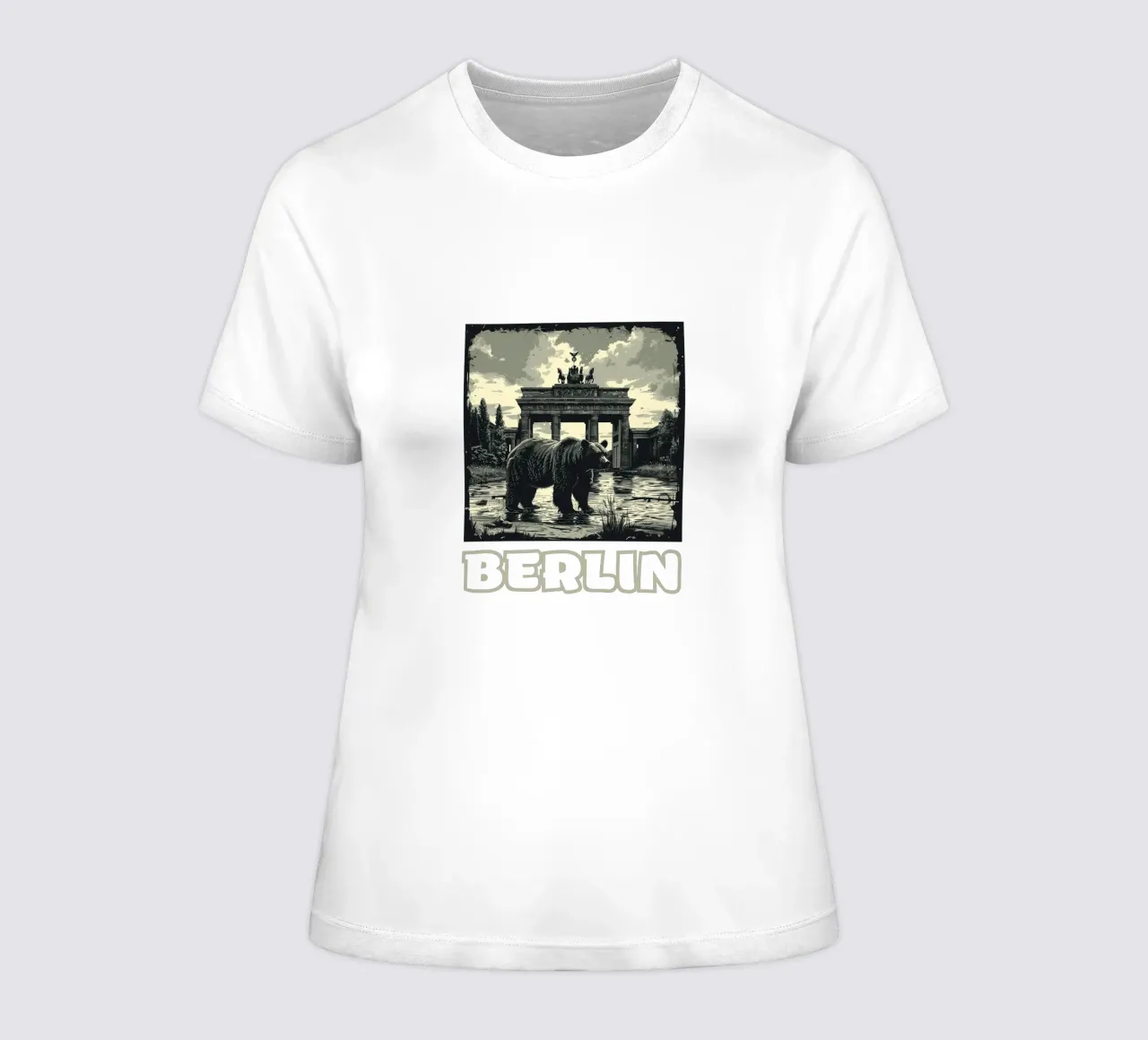 Berlin - Metropolis of Memories women's fitted t-shirt by Nikis Art Studio