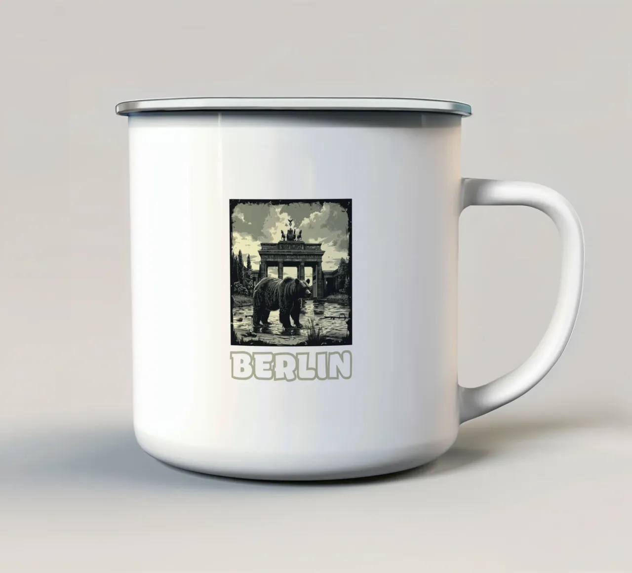 Berlin - Metropolis of Memories tazza in smalto da Nikis Art Studio