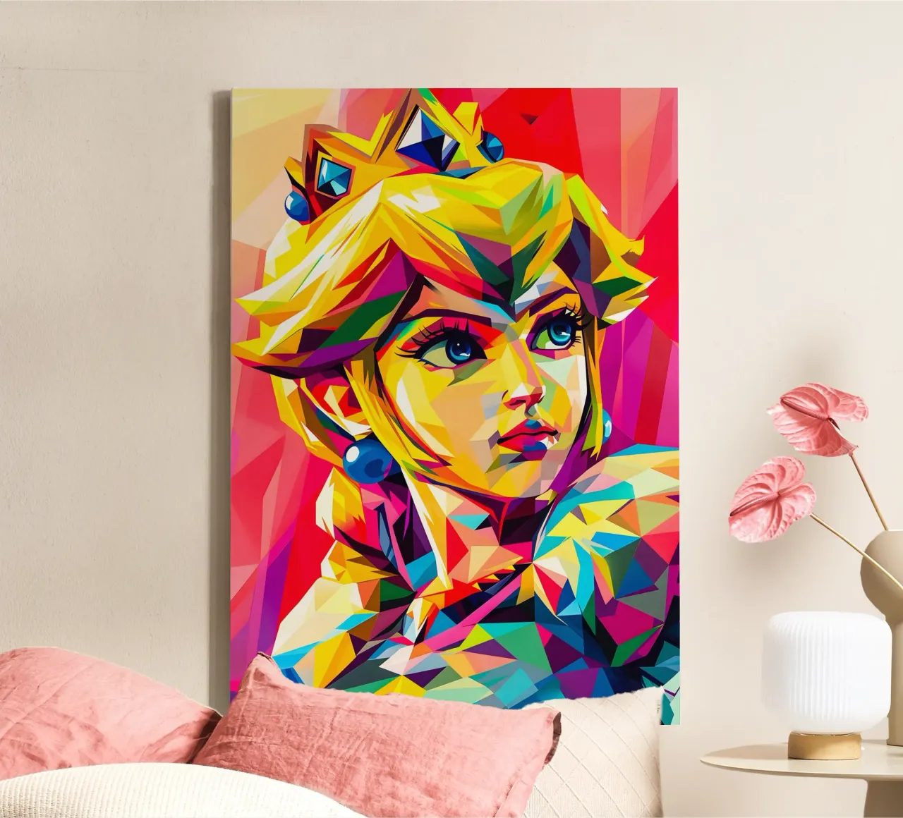 Wpap Princess Peach canvas with Floater frame by HopeStudio