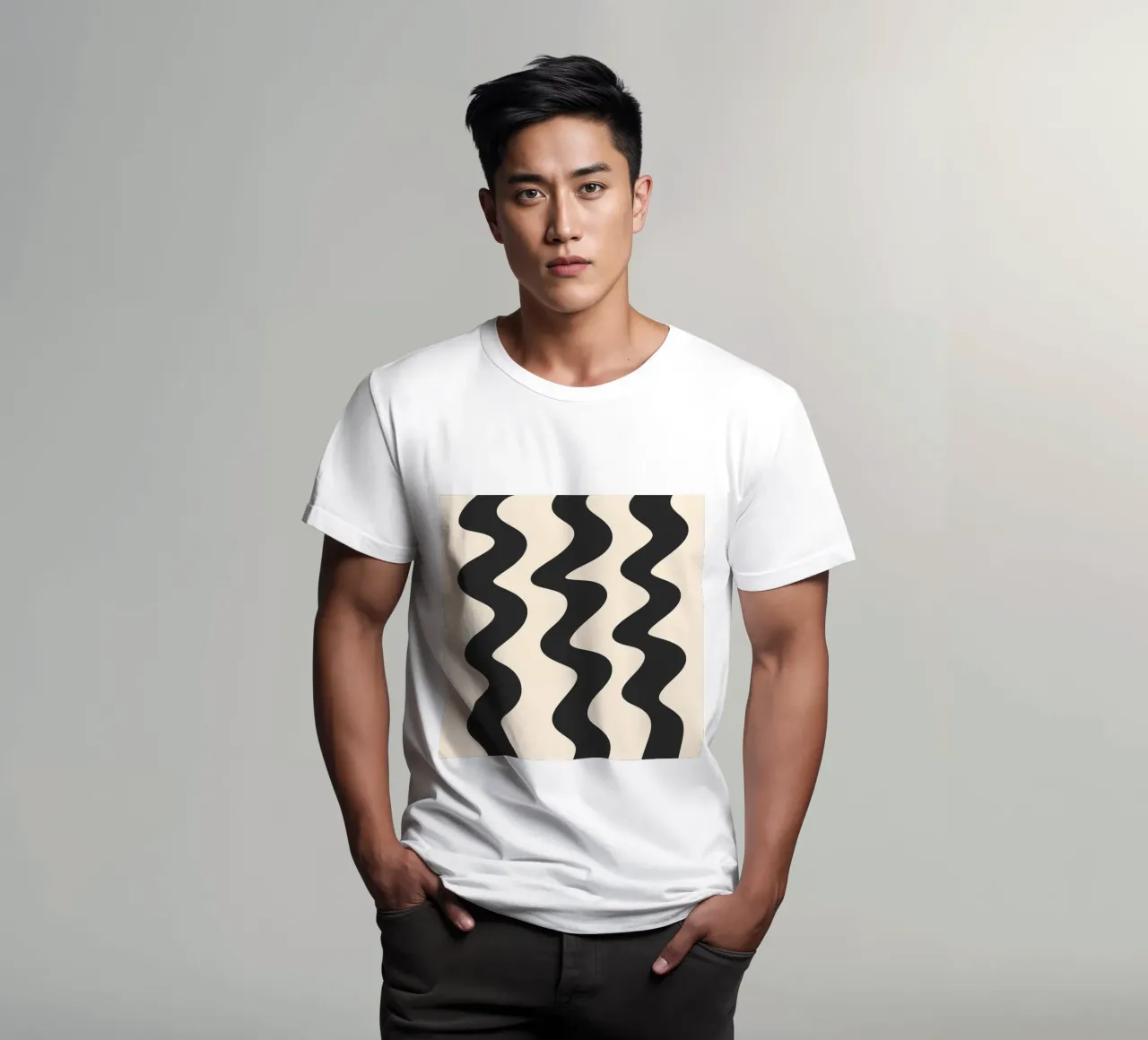 Linee a ghirigori - monocromatiche t-shirt da Wackapacka