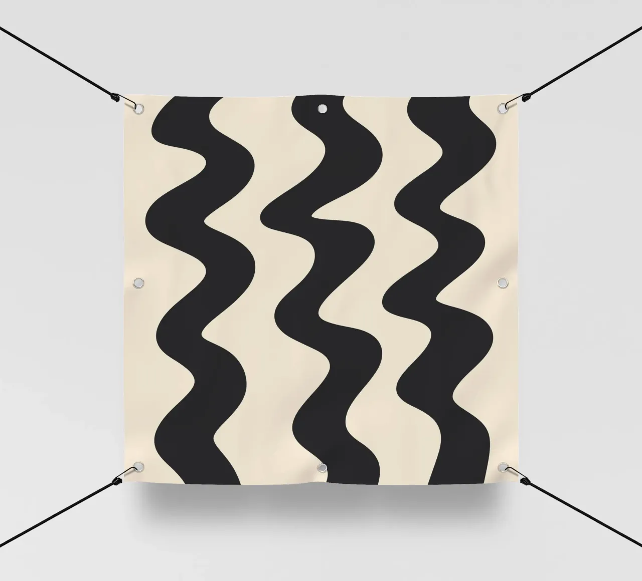 Linee a ghirigori - monocromatiche telo in pvc da Wackapacka