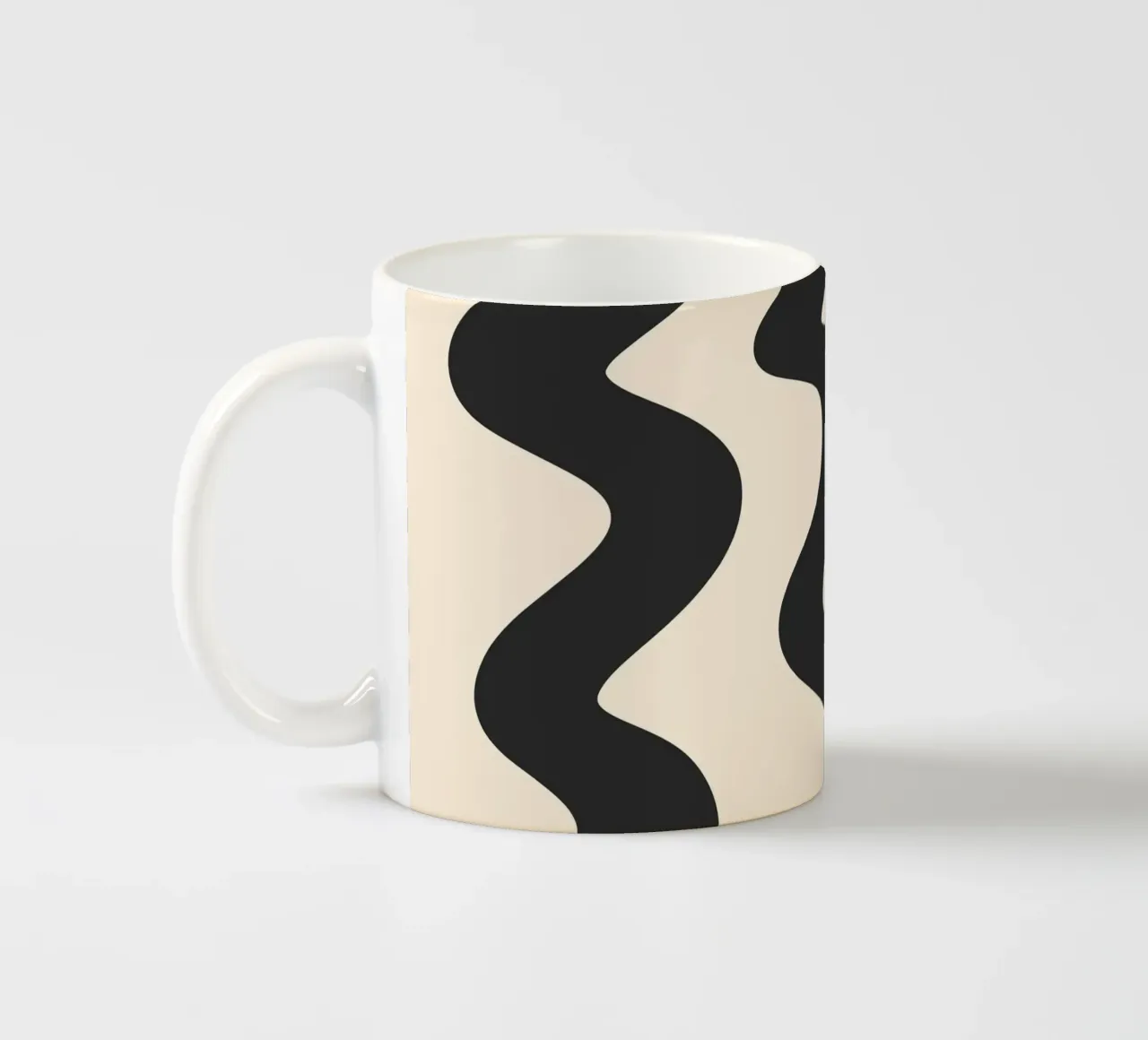 Linee a ghirigori - monocromatiche tazza in ceramica da Wackapacka