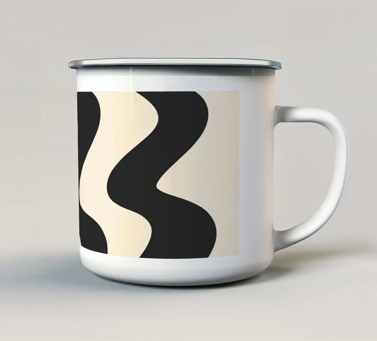 Linee a ghirigori - monocromatiche tazza in smalto da Wackapacka