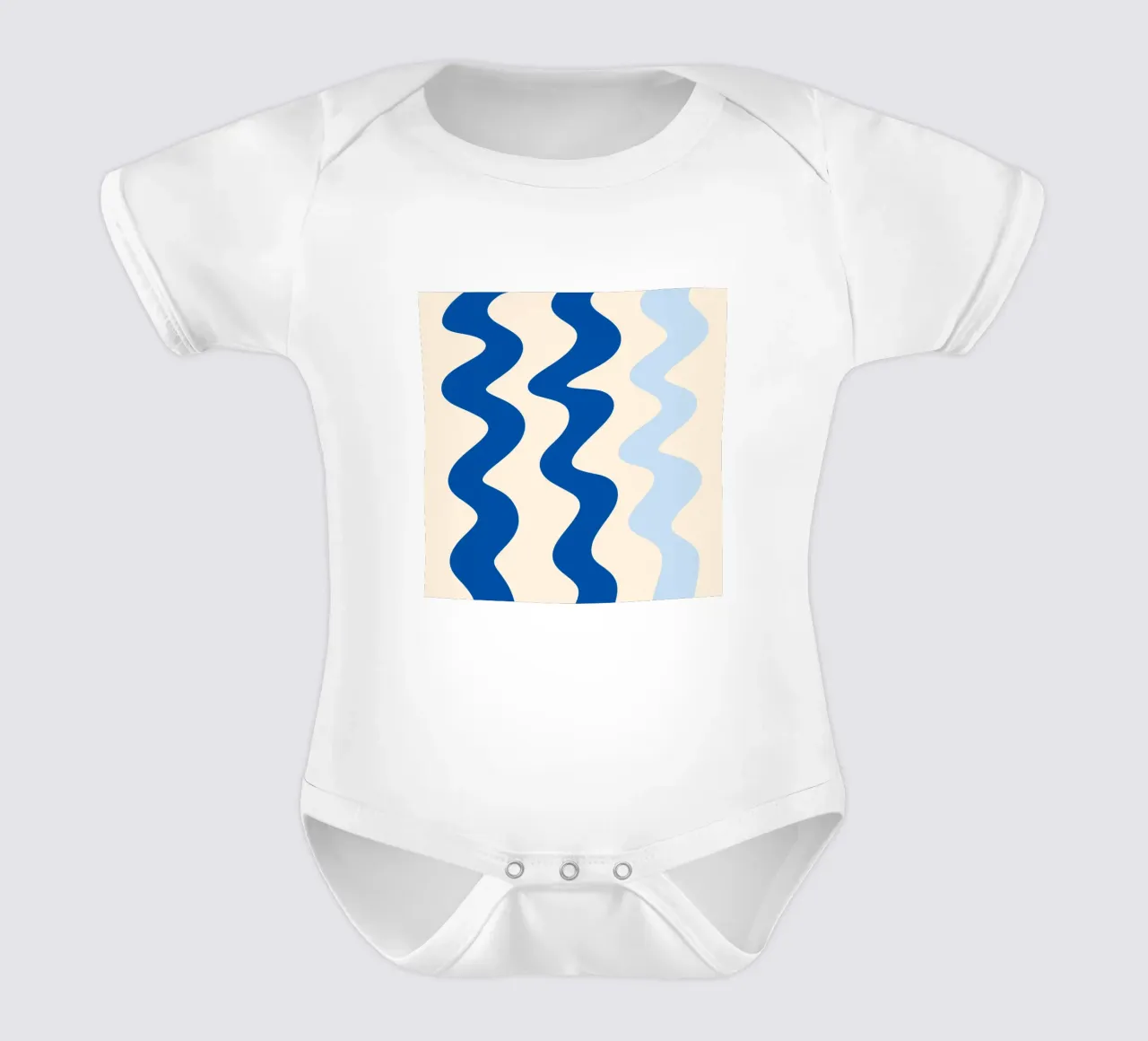 Linee a ghirigori - blu body neonato maniche corte da Wackapacka