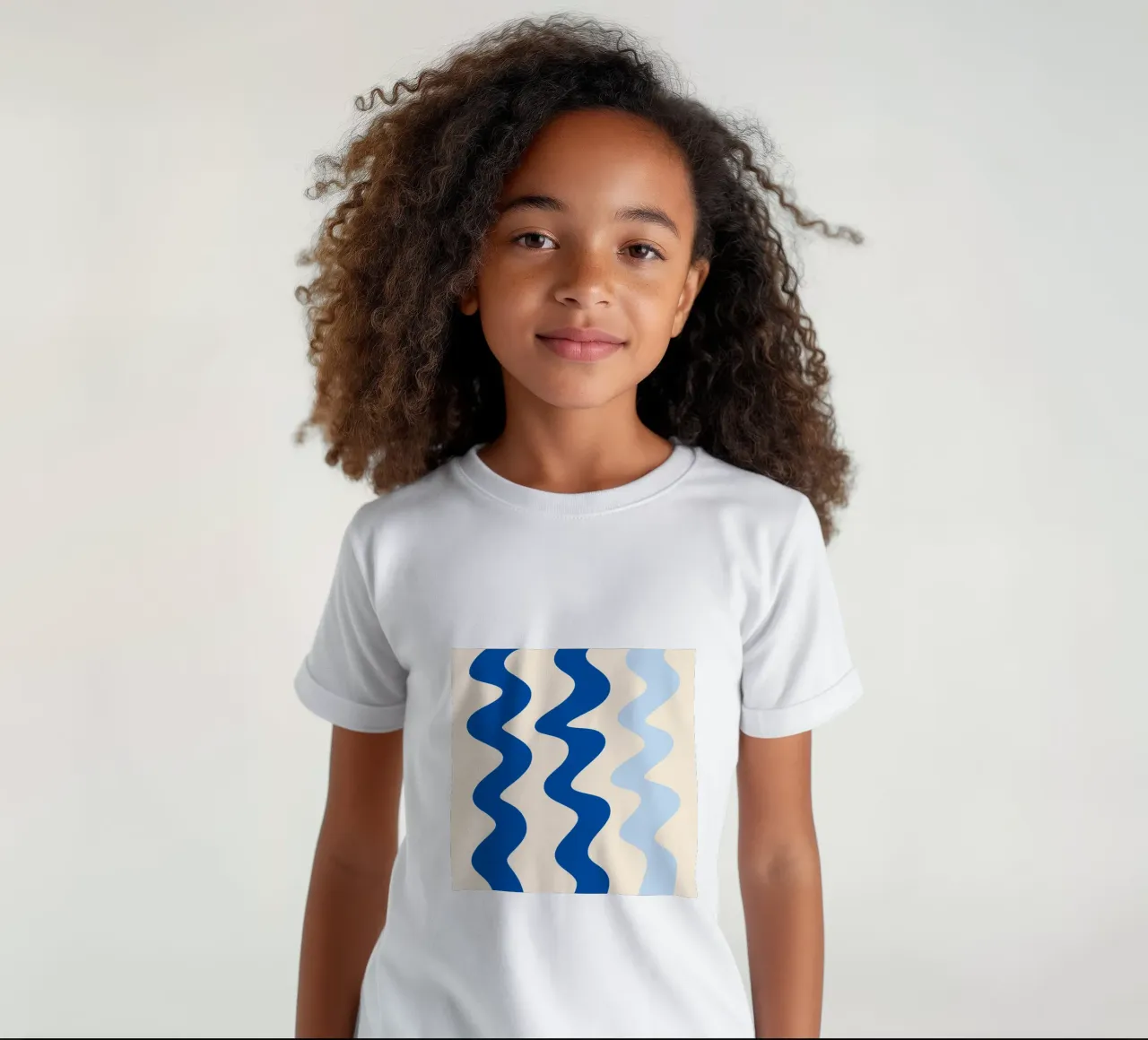 Verschnörkelte Linien - blau Kinder T-Shirt von Wackapacka