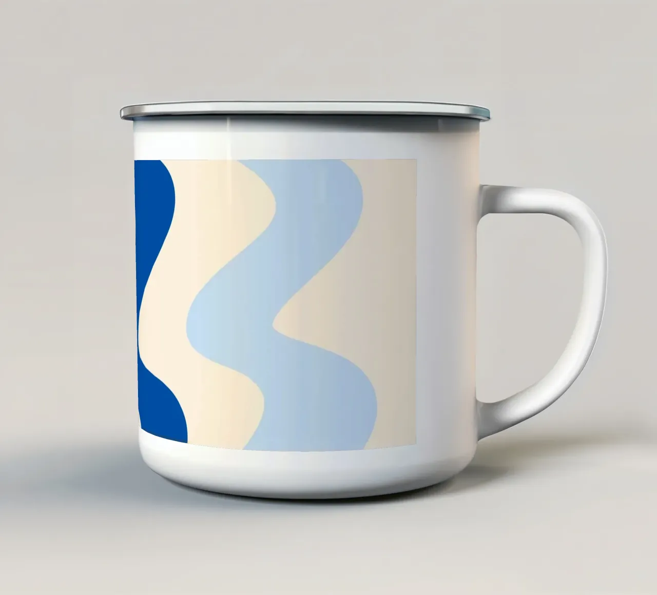 Linee a ghirigori - blu tazza in smalto da Wackapacka