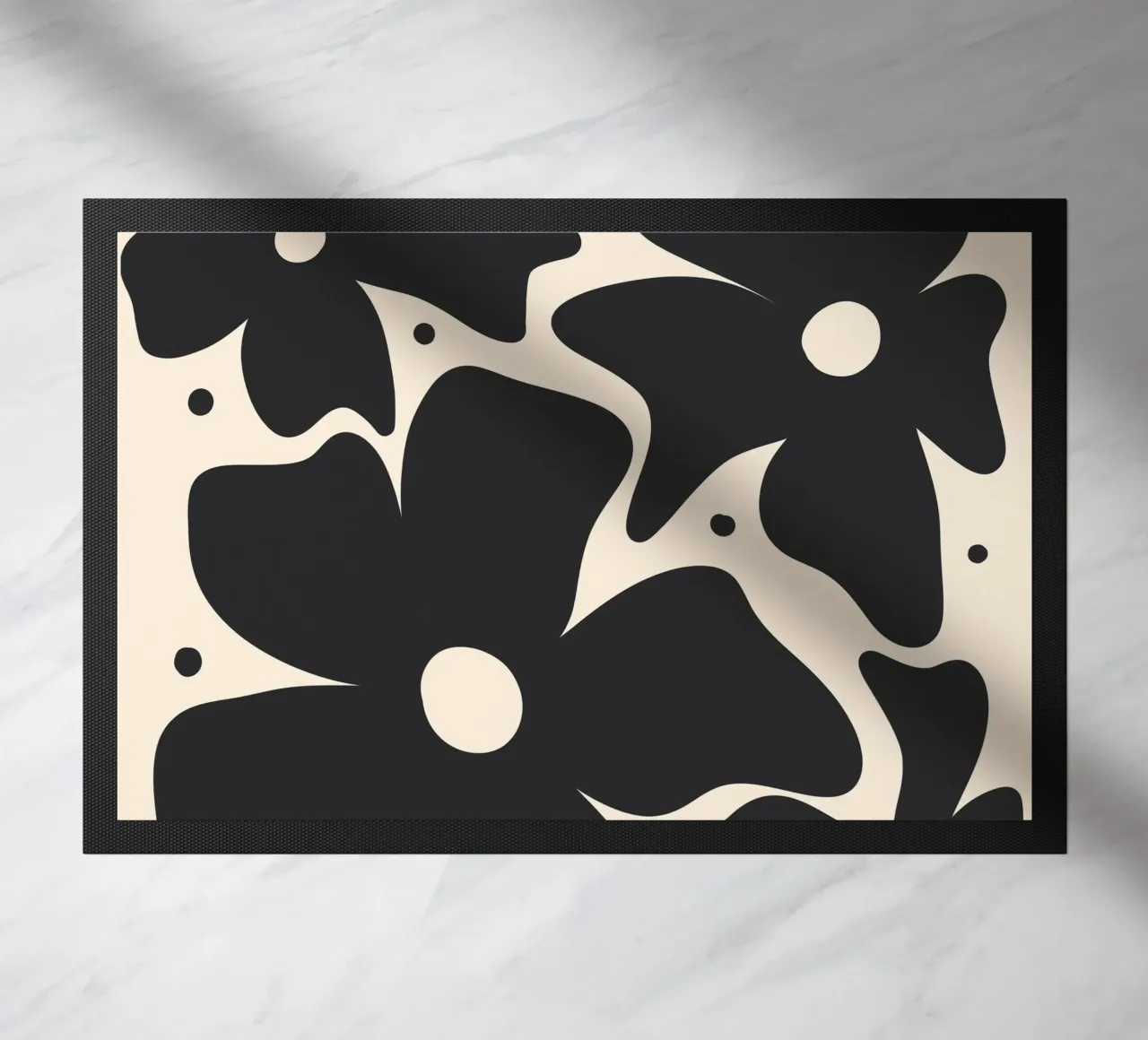 Fiori astratti monocromatici 2 zerbino da Wackapacka