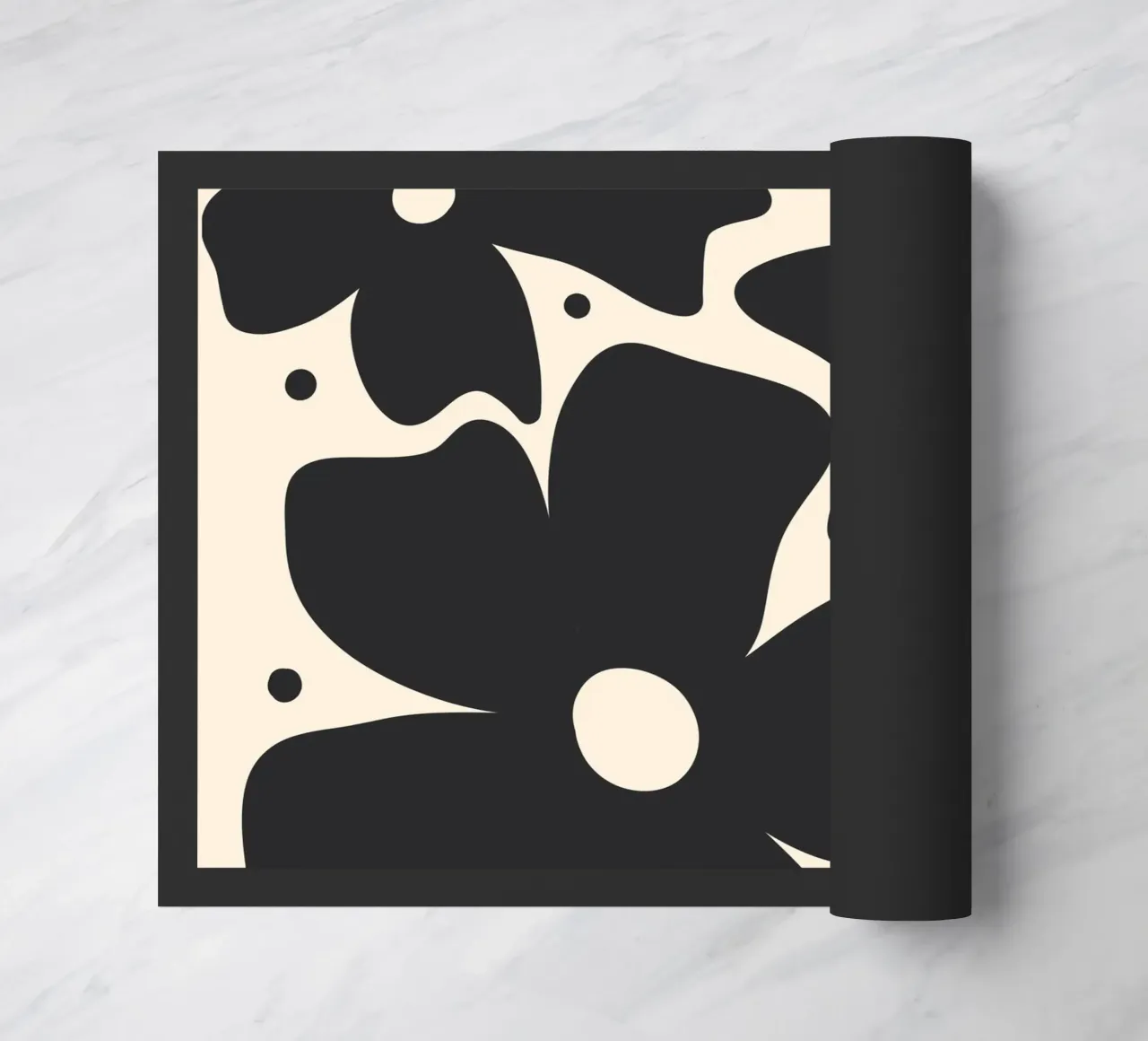 Fiori astratti monocromatici 2 zerbino da Wackapacka