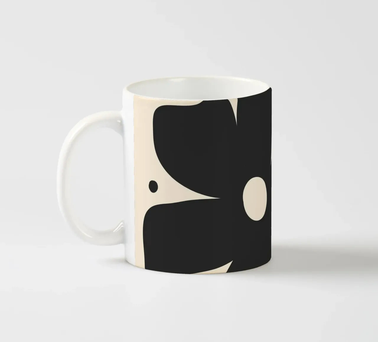 Fiori astratti monocromatici 2 tazza in ceramica da Wackapacka