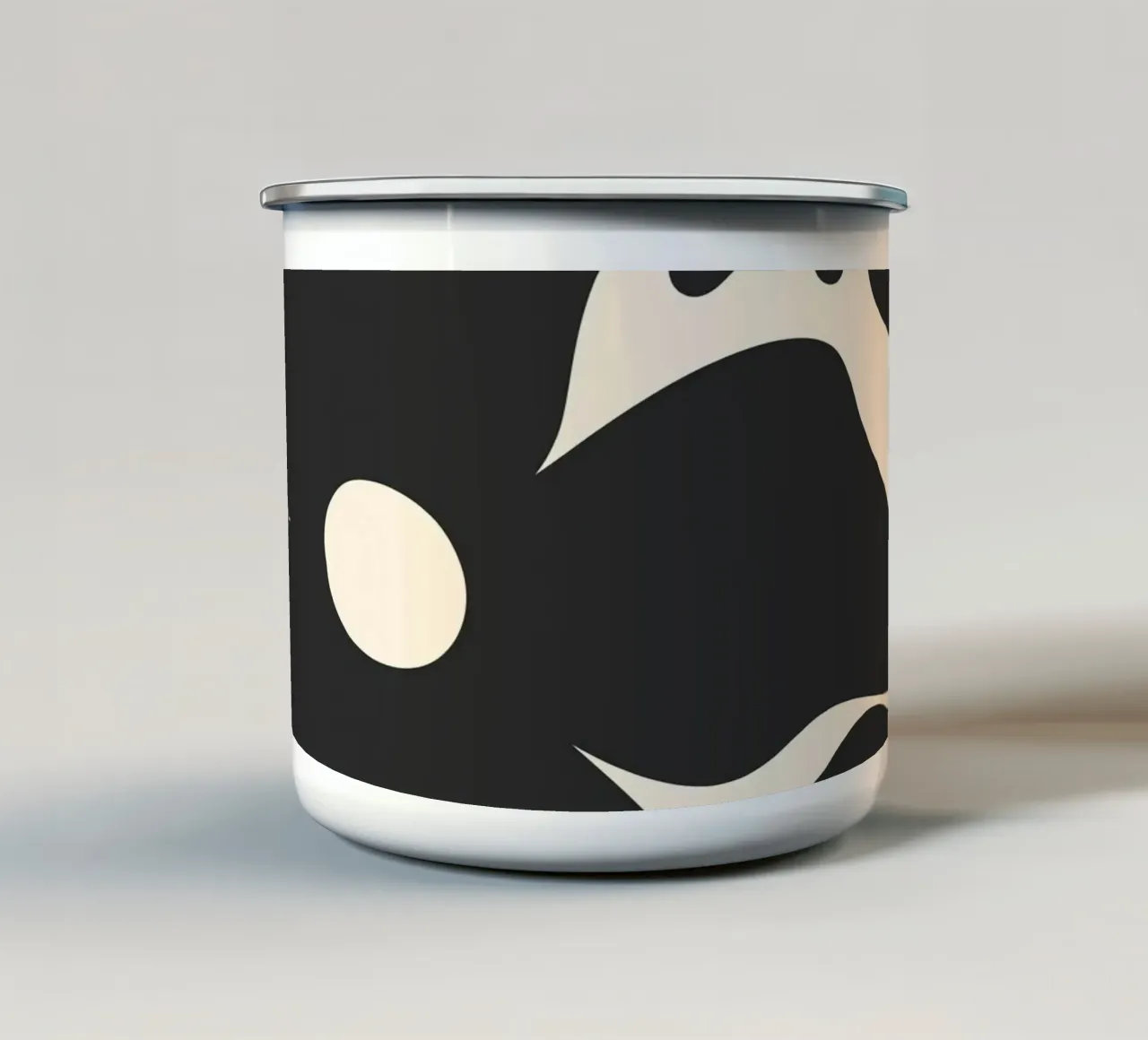 Fiori astratti monocromatici 2 tazza in smalto da Wackapacka