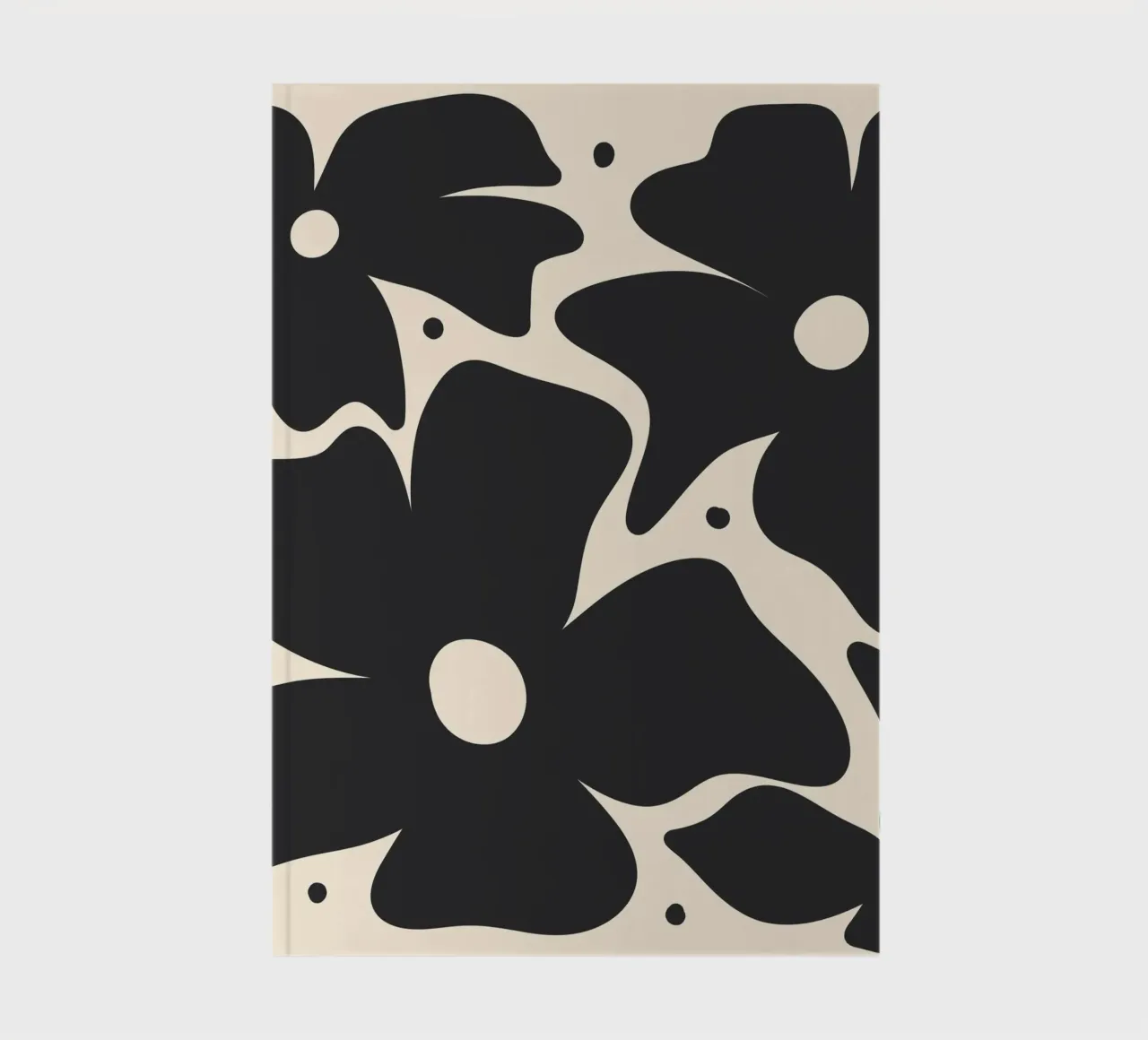 Abstract monochrome flowers 2 notebook by Wackapacka