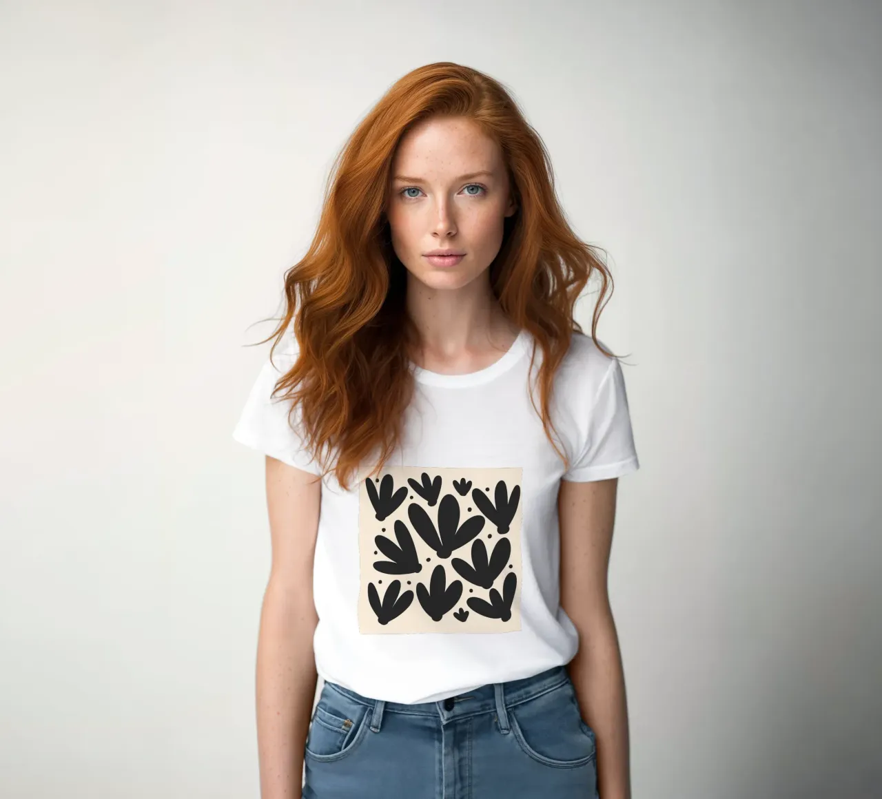Abstract monochrome tulips women's fitted t-shirt by Wackapacka