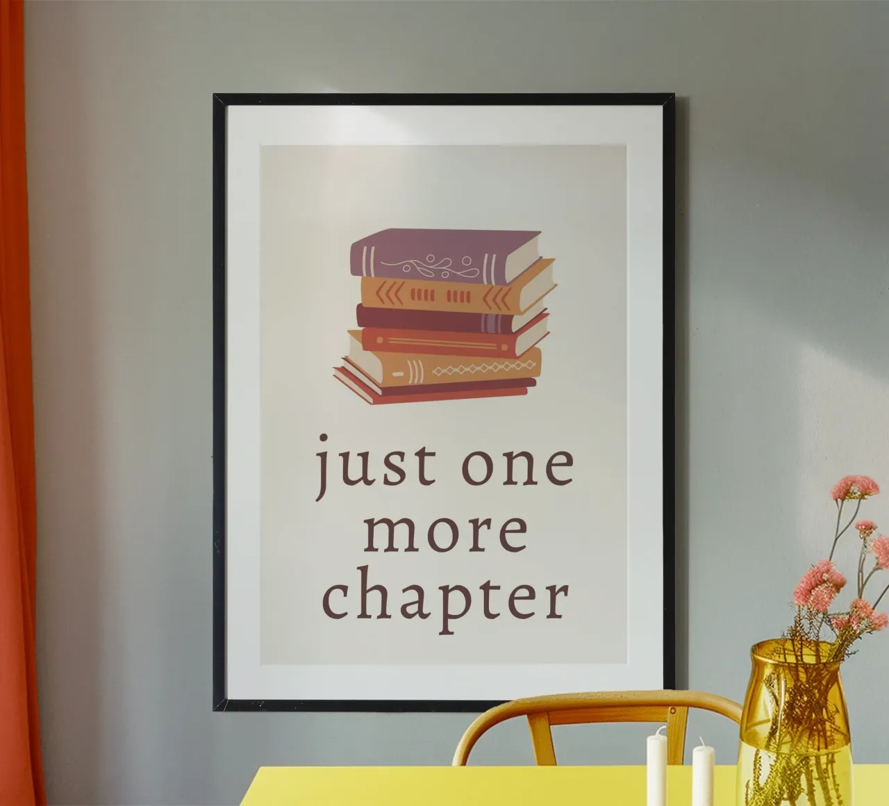 sólo un capítulo más, citas de libros, amante de los libros poster con marco de plástico de pdigitalprints