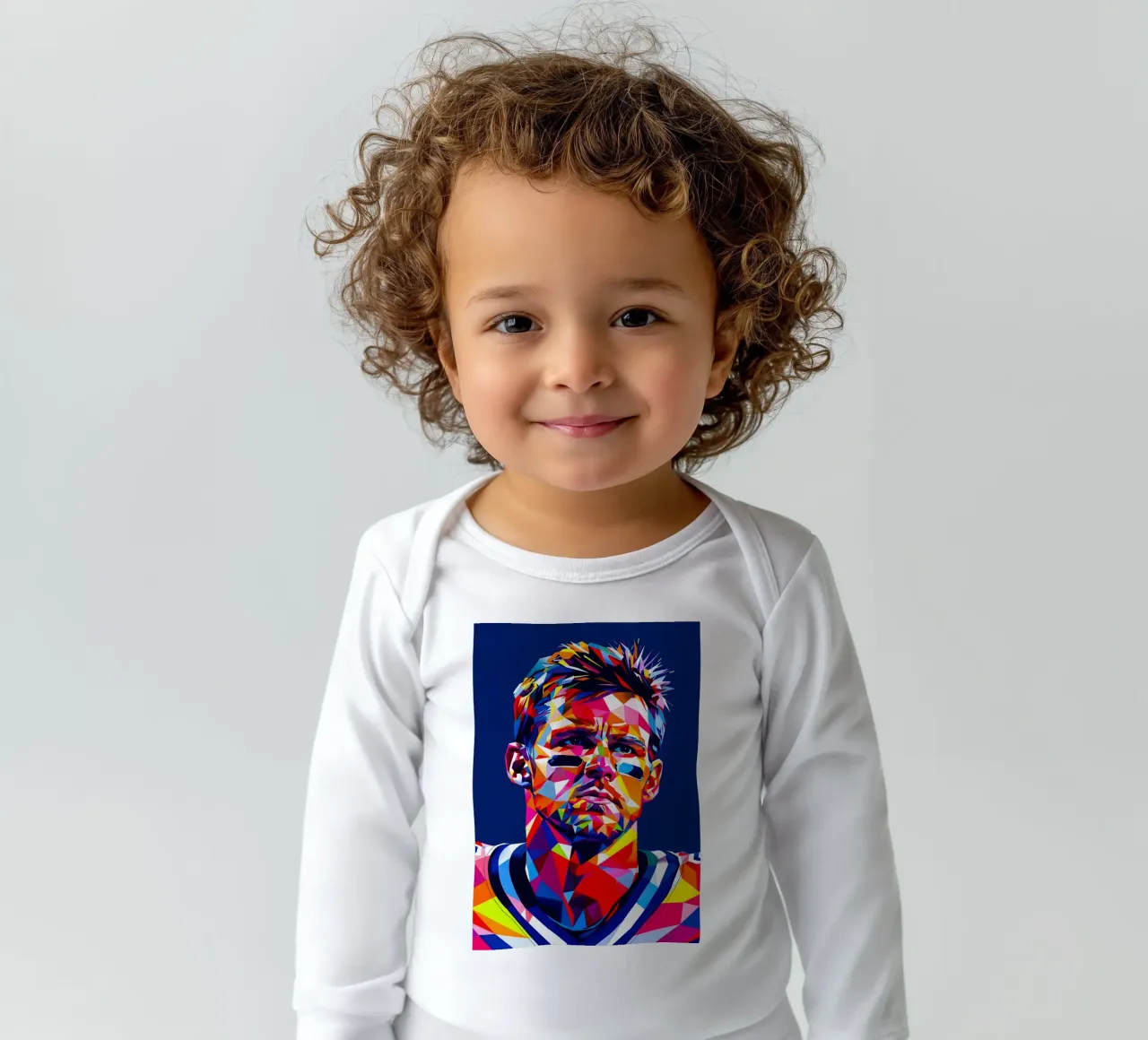 Tom Brady long-sleeve baby romper by HopeStudio