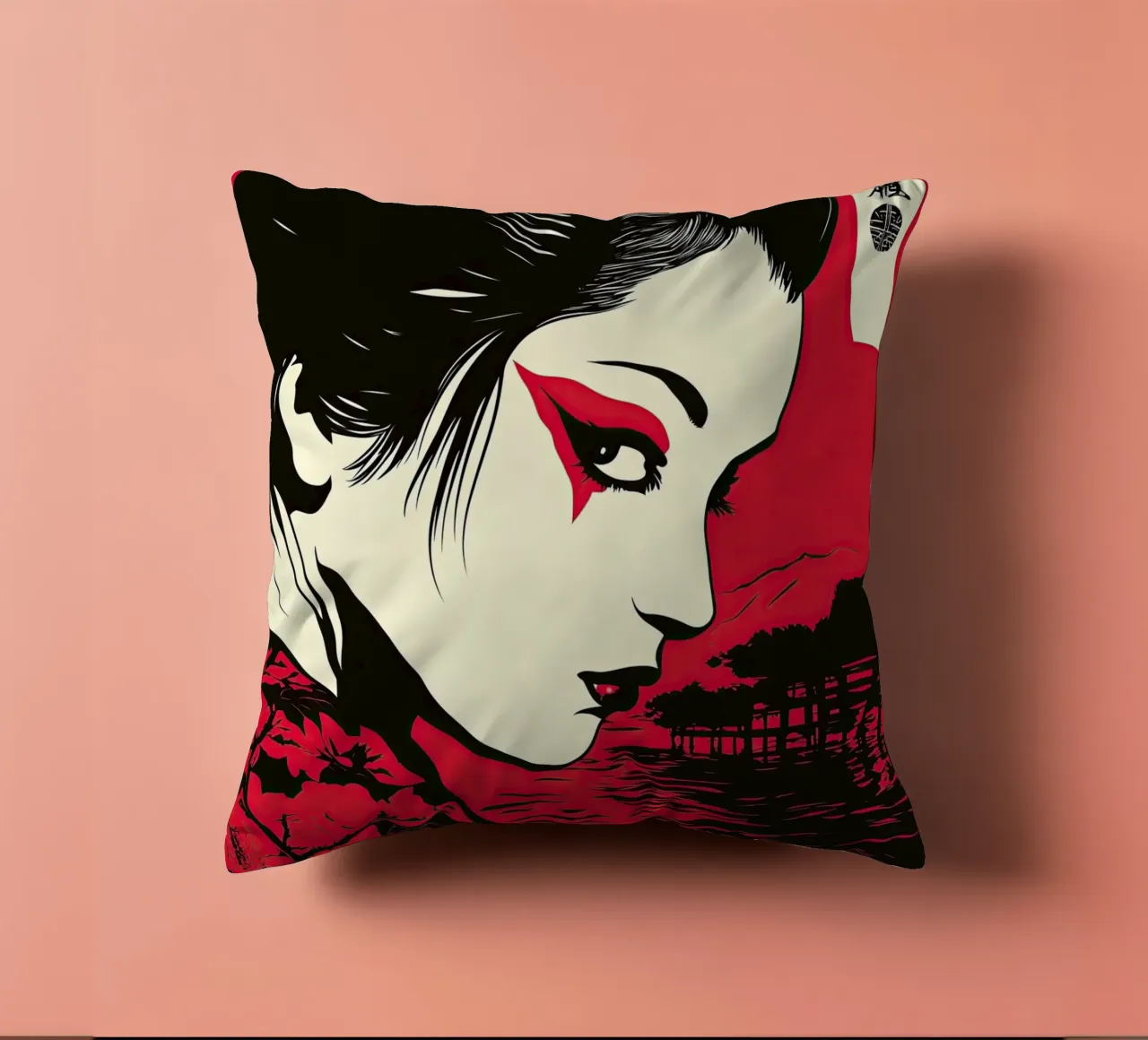 Geisha giapponese in rosso cuscino da Autofocus