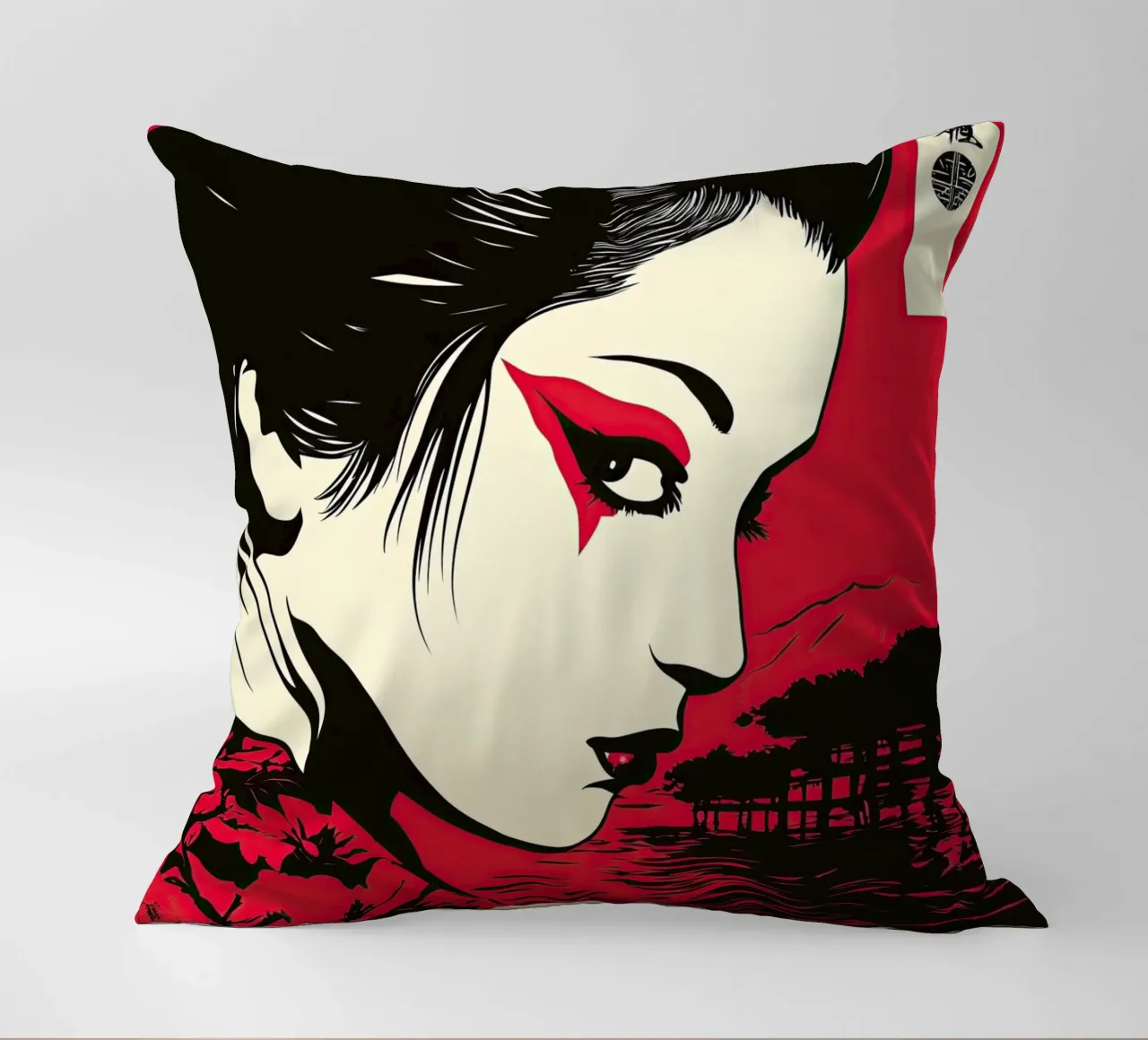 Geisha giapponese in rosso cuscino da Autofocus