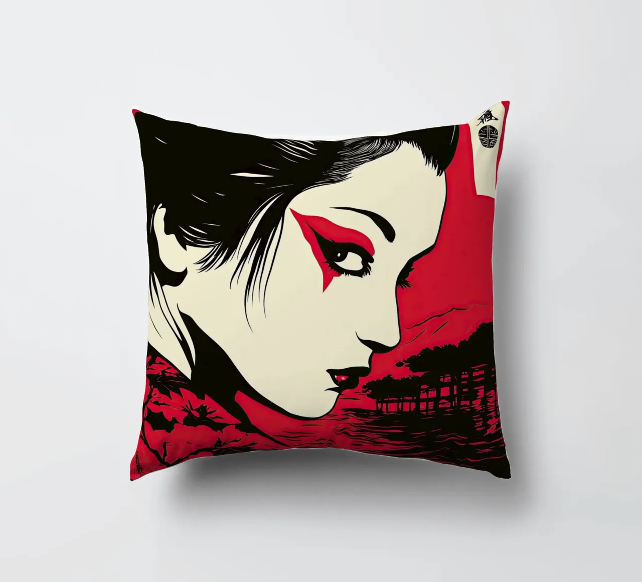 Geisha giapponese in rosso cuscino da Autofocus