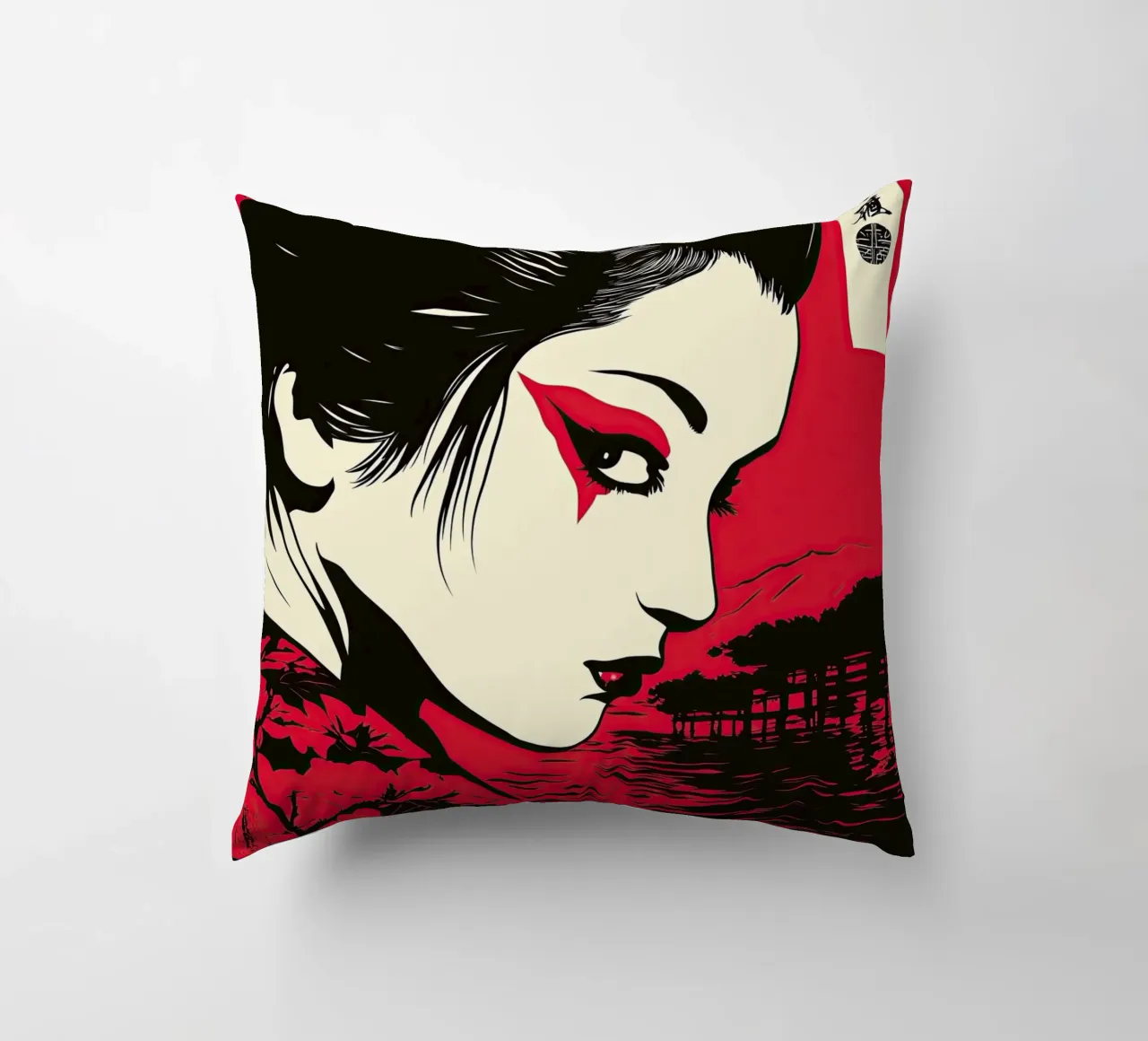Geisha giapponese in rosso cuscino da Autofocus