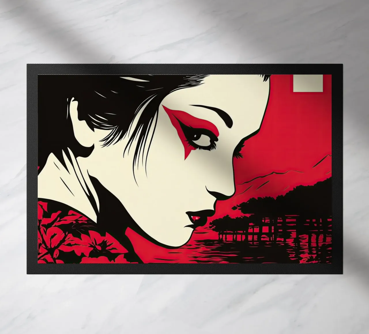 Geisha giapponese in rosso zerbino da Autofocus