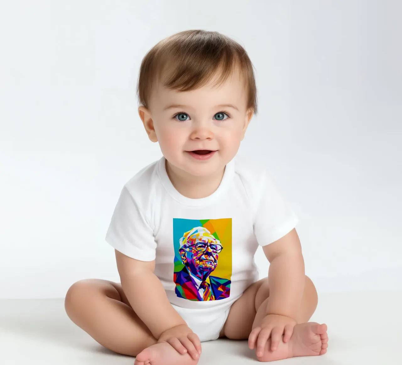 Warren Buffett body neonato maniche corte da HopeStudio