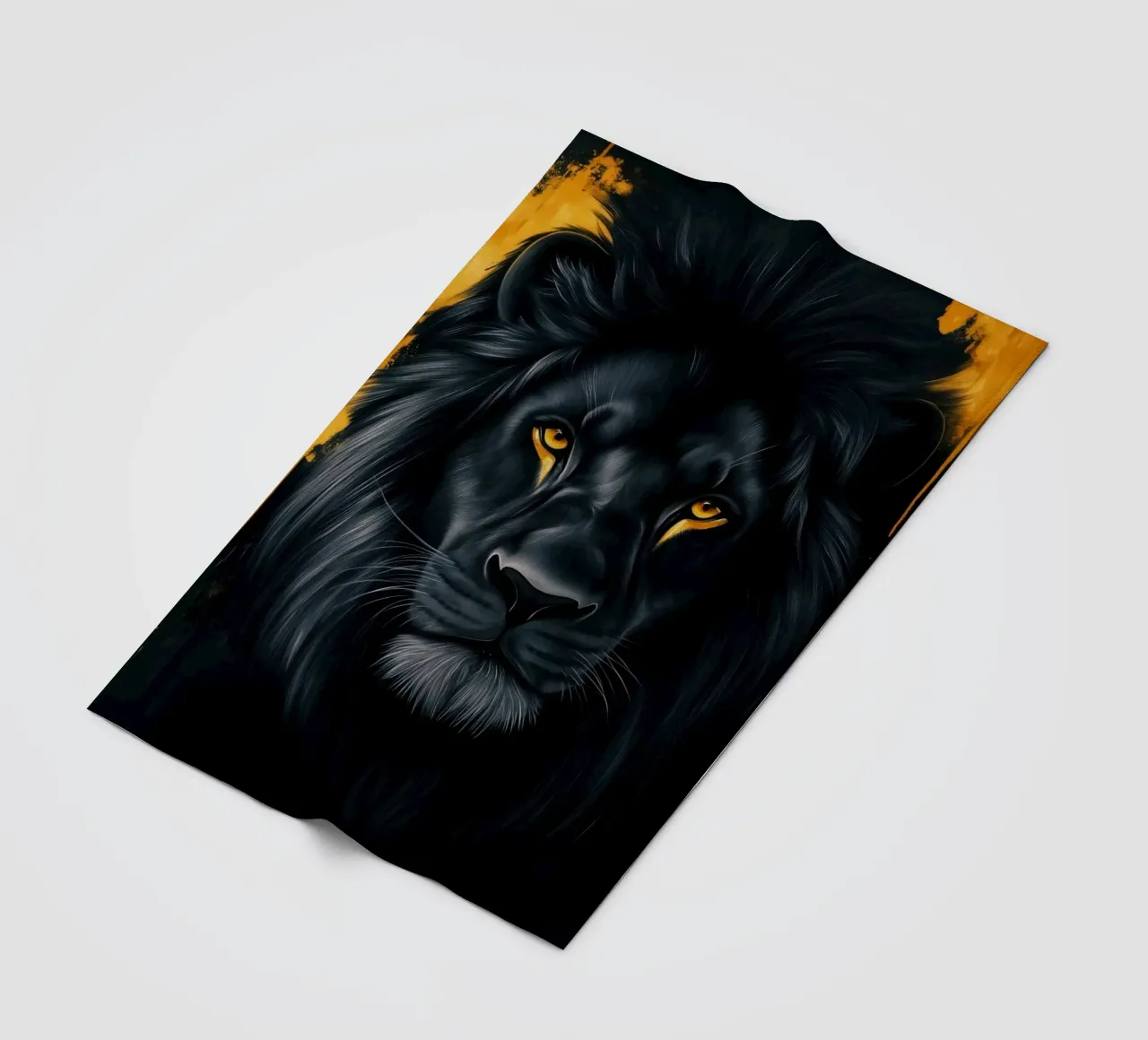Leone nero con oro | Dark Luxury Art coperta in pile da Autofocus