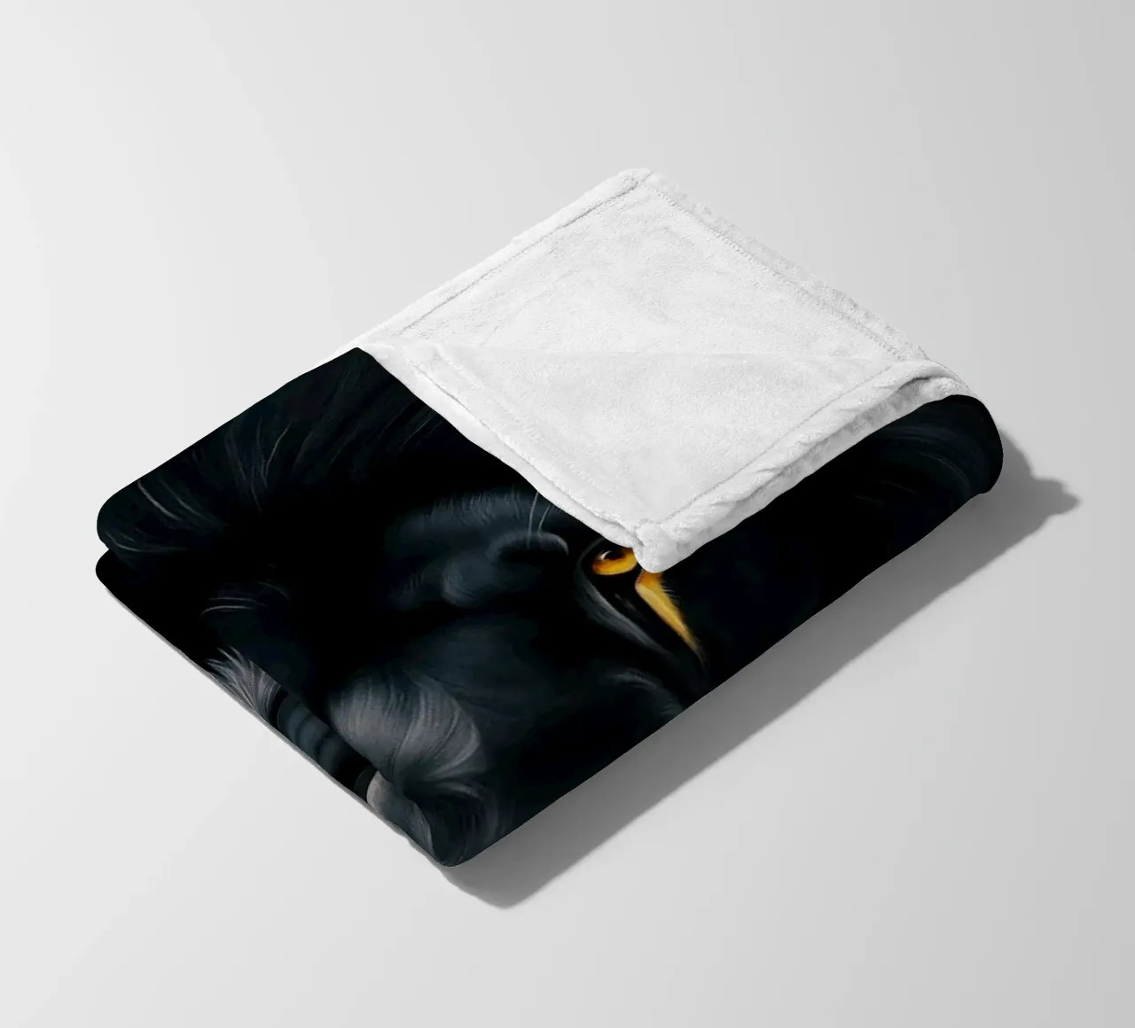 Leone nero con oro | Dark Luxury Art coperta in pile da Autofocus