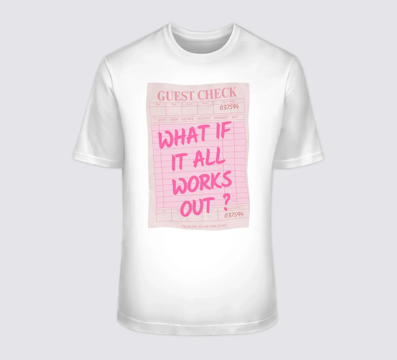 Gast-Check,Was, wenn alles klappt, Trendy Typography T-Shirt von pdigitalprints