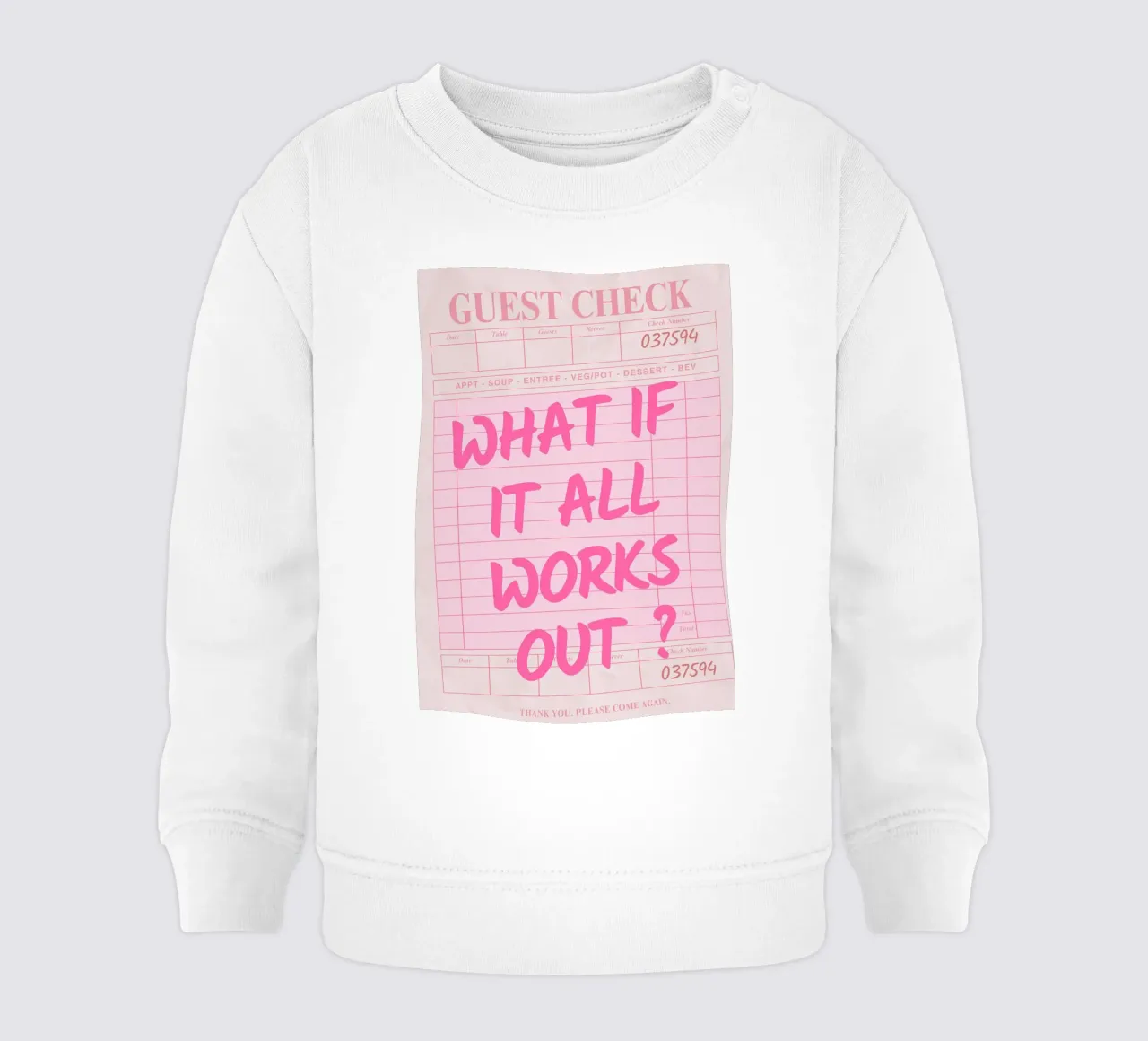 Guest Check, What If It All Works Out, Trendy Typography (en anglais) sweat pour bébé de pdigitalprints