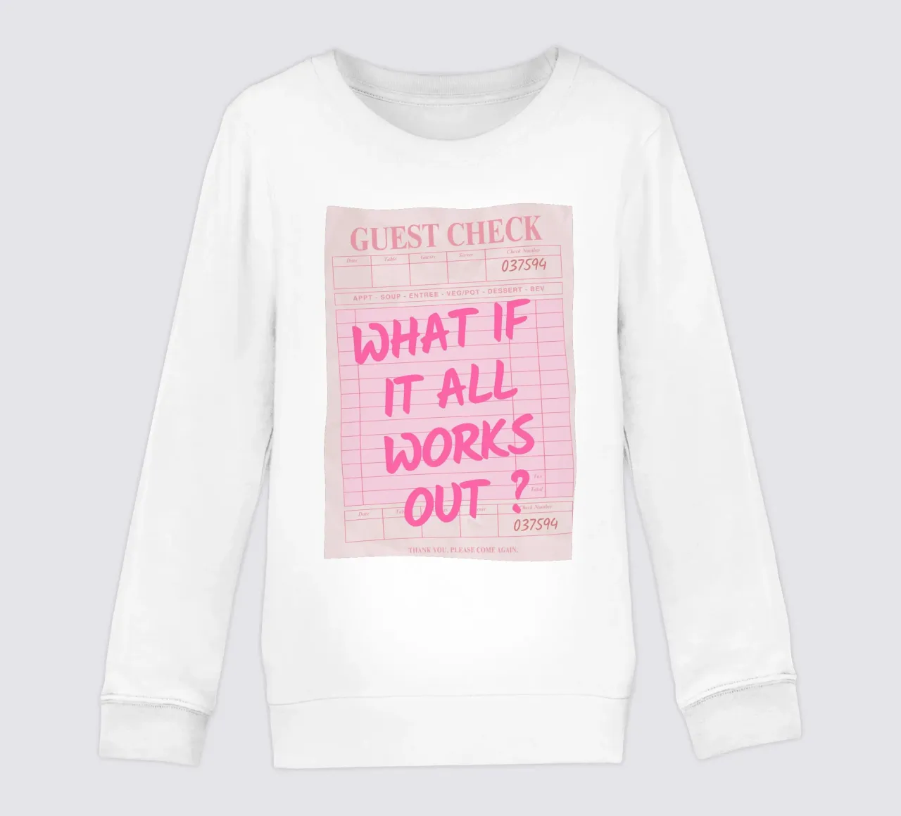 Guest Check, What If It All Works Out, Trendy Typography (en anglais) sweat enfant de pdigitalprints