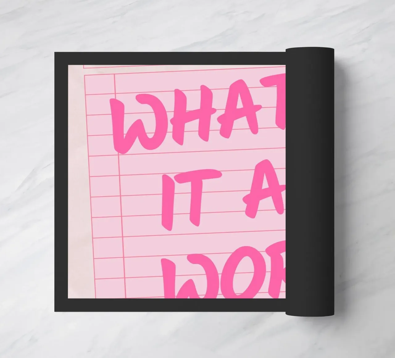 Guest Check,What If It All Works Out, Trendy Typography doormat by pdigitalprints