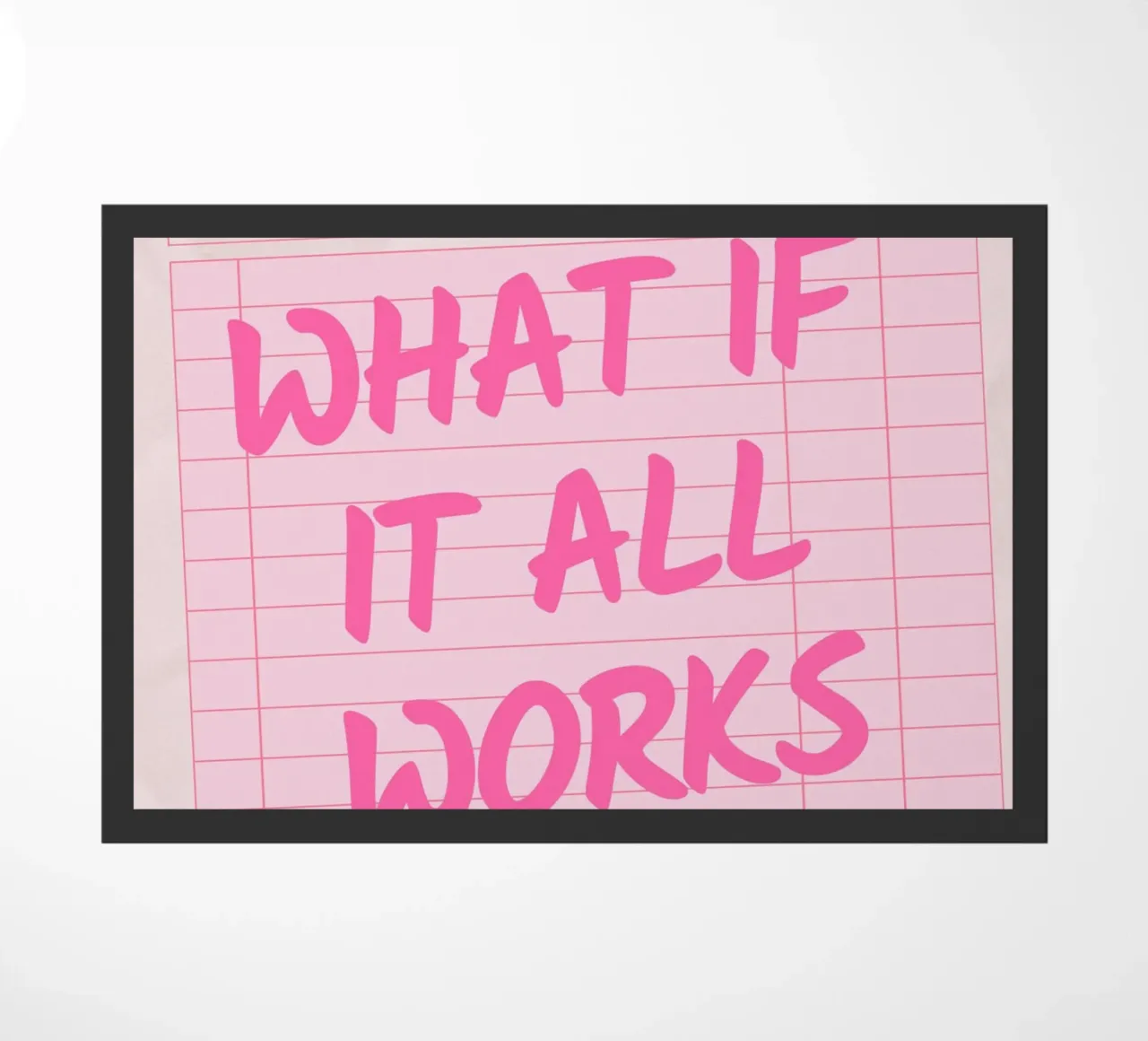 Guest Check,What If It All Works Out, Trendy Typography doormat by pdigitalprints