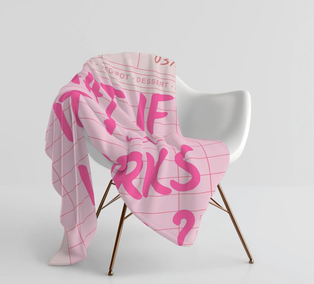 Guest Check,What If It All Works Out, Trendy Typography fleece blanket by pdigitalprints
