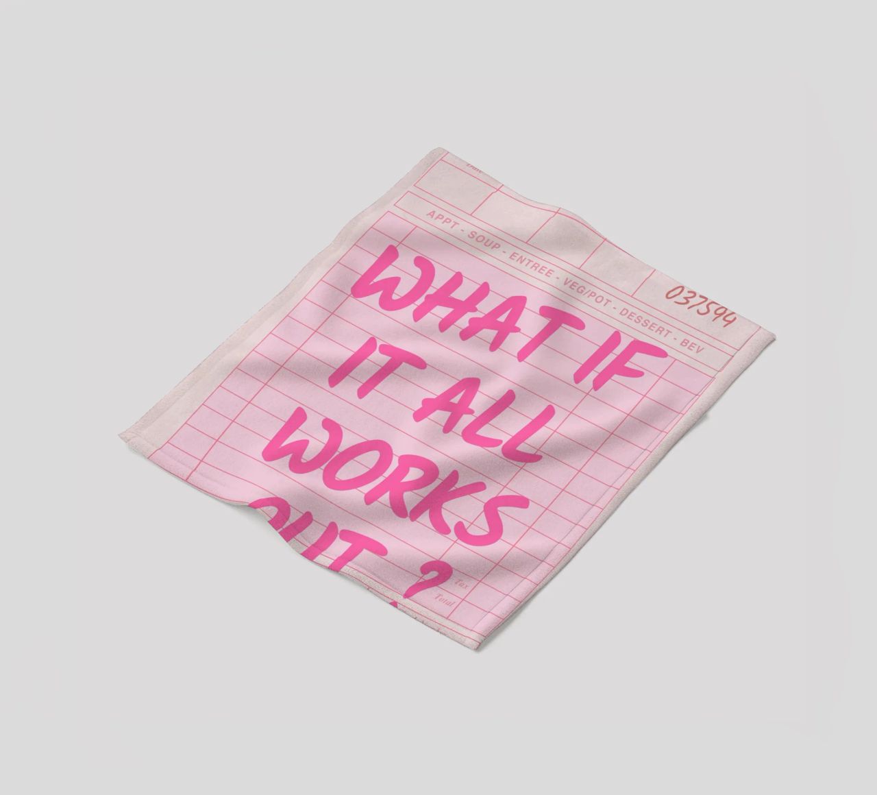 Guest Check,What If It All Works Out, Trendy Typography fleece blanket by pdigitalprints