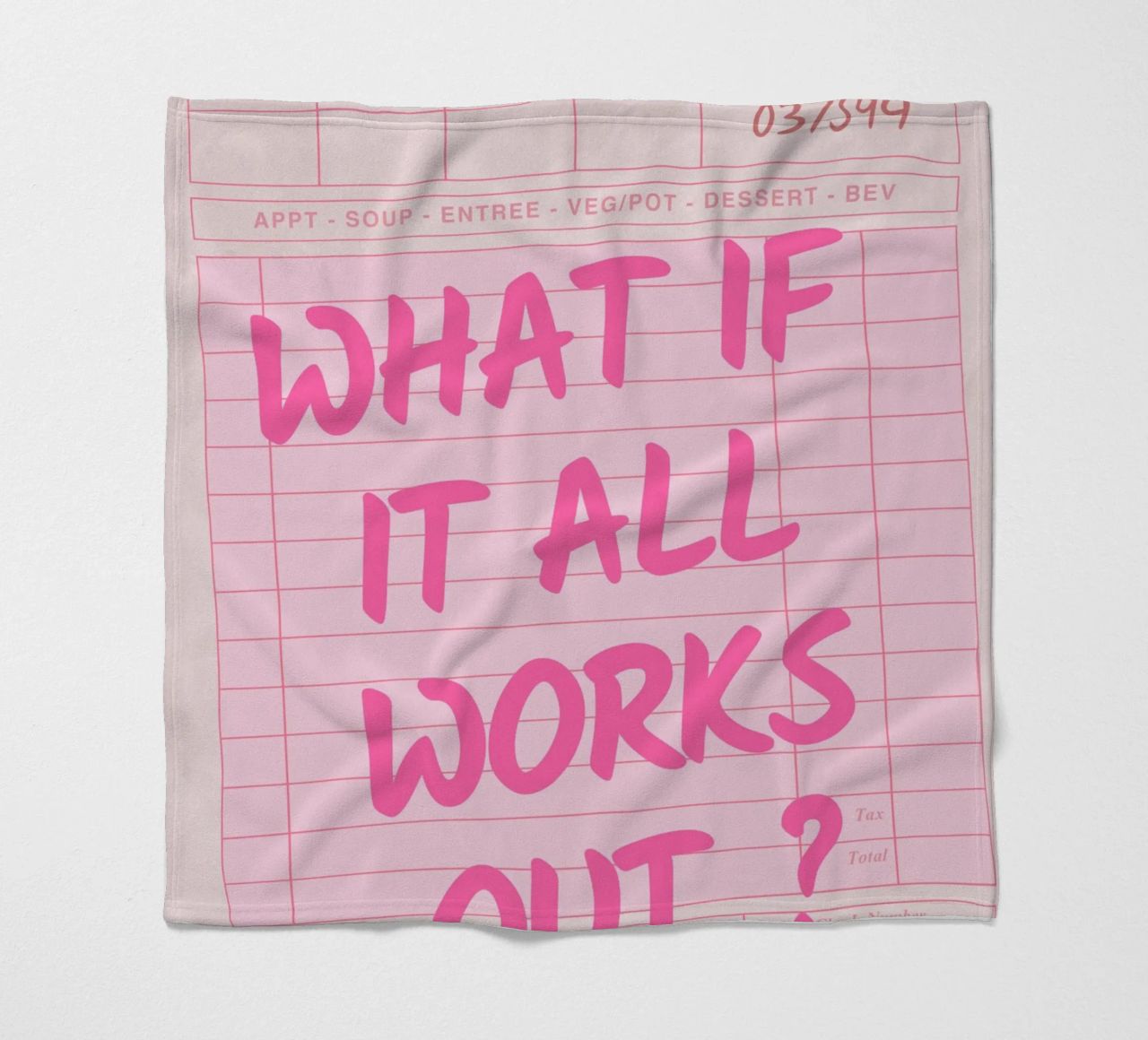 Guest Check,What If It All Works Out, Trendy Typography fleece blanket by pdigitalprints