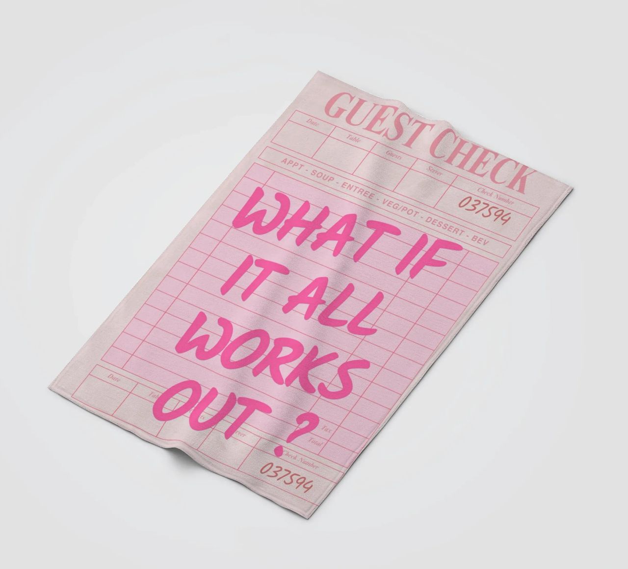 Guest Check,What If It All Works Out, Trendy Typography fleece blanket by pdigitalprints
