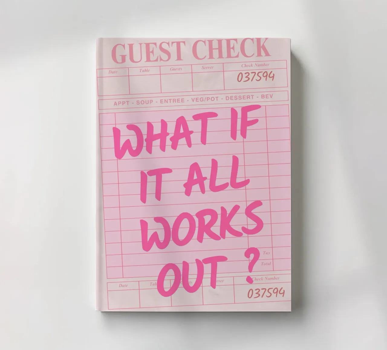 Guest Check,E se tutto funzionasse, Tipografia di tendenza diario da pdigitalprints