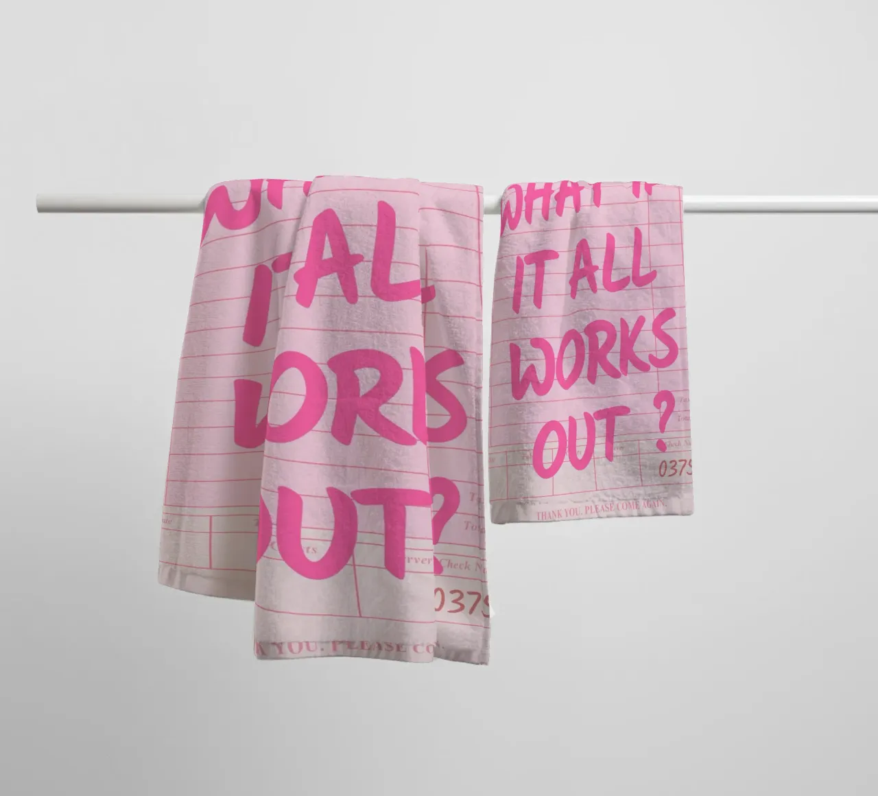 Guest Check, What If It All Works Out, Trendy Typography (en anglais) serviette de bain de pdigitalprints