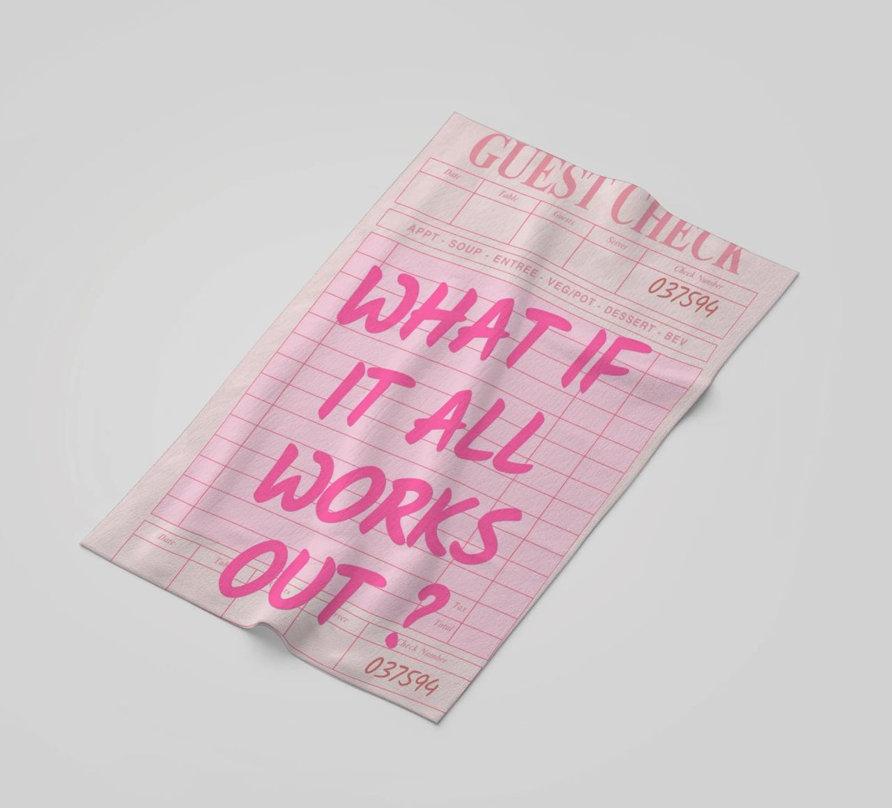 Guest Check,What If It All Works Out, Trendy Typography beach towel by pdigitalprints