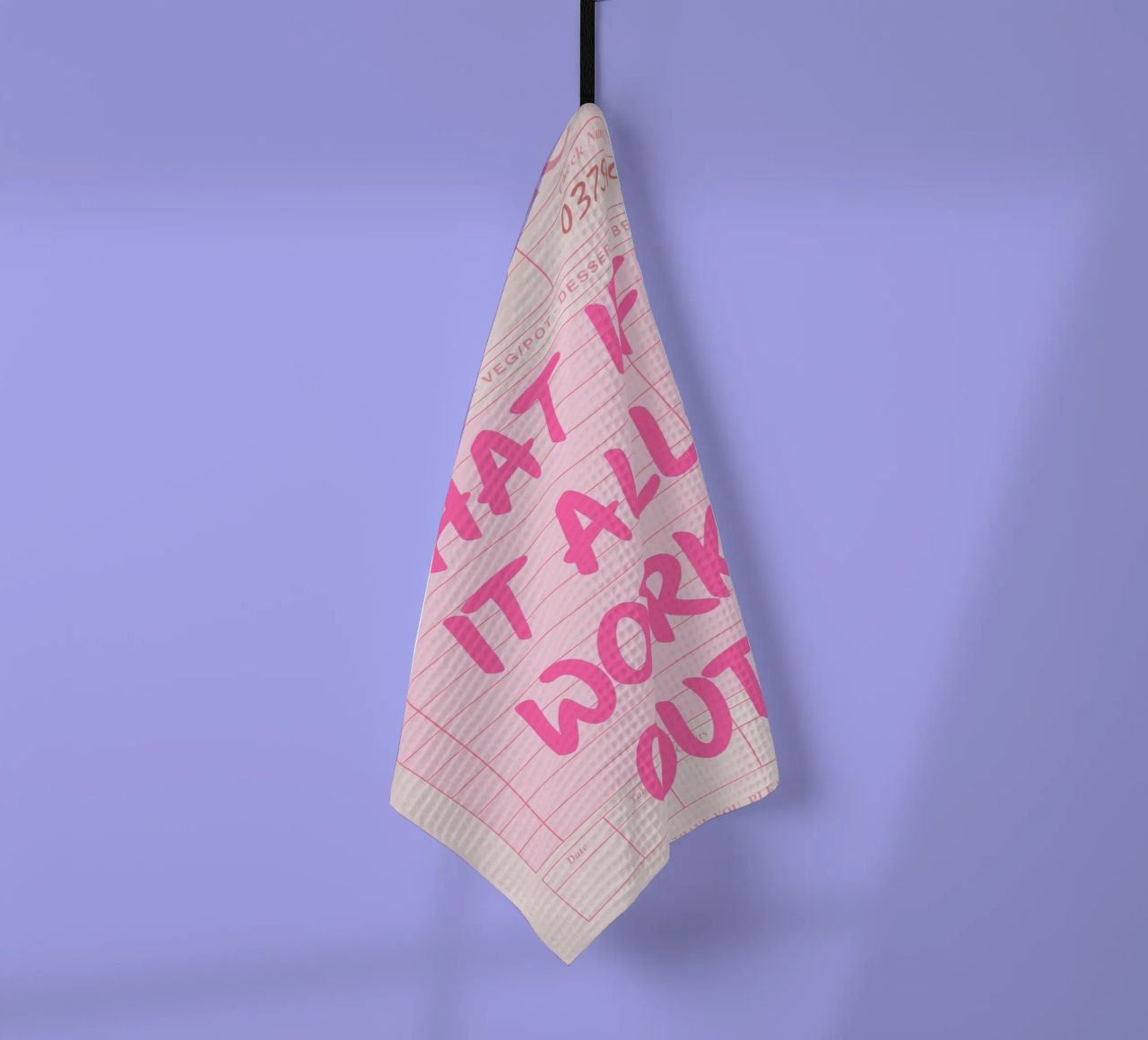 Guest Check, What If It All Works Out, Trendy Typography (en anglais) torchon de pdigitalprints