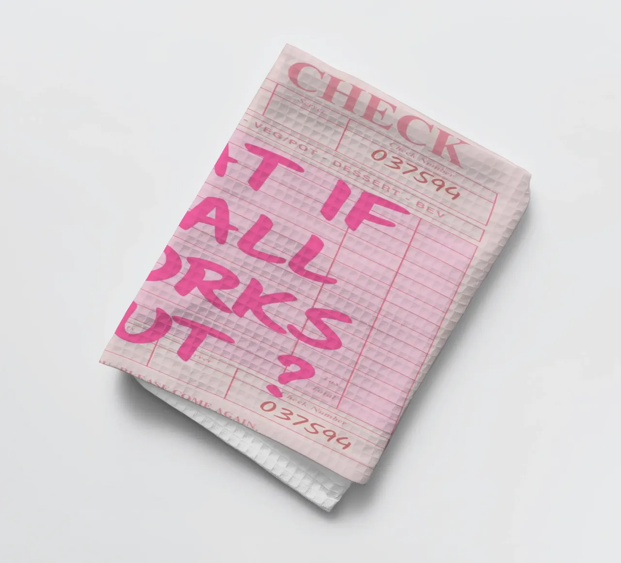 Guest Check, What If It All Works Out, Trendy Typography (en anglais) torchon de pdigitalprints